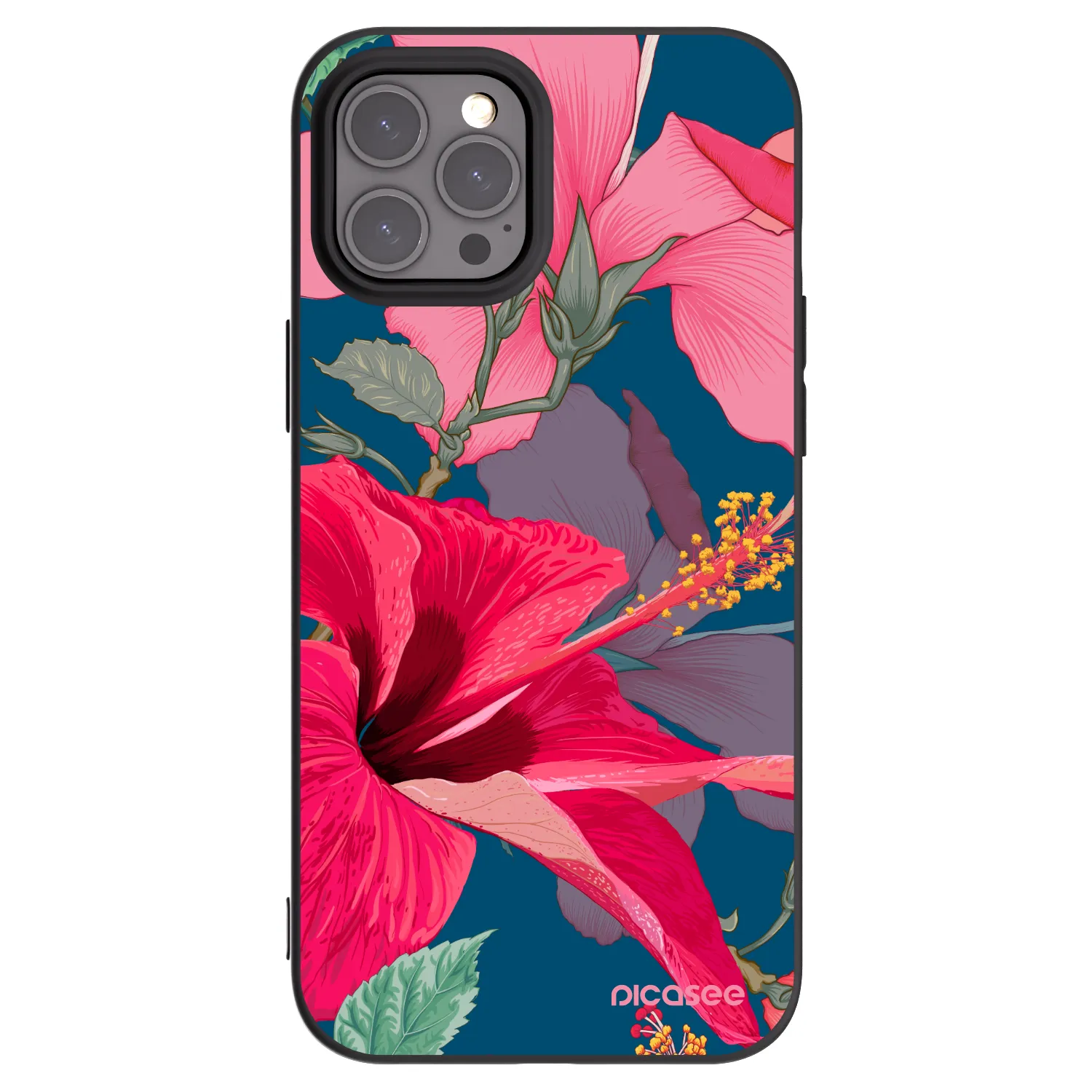 Picasee silikónový čierny obal pre Apple iPhone 12 Pro Max - Hibiscus