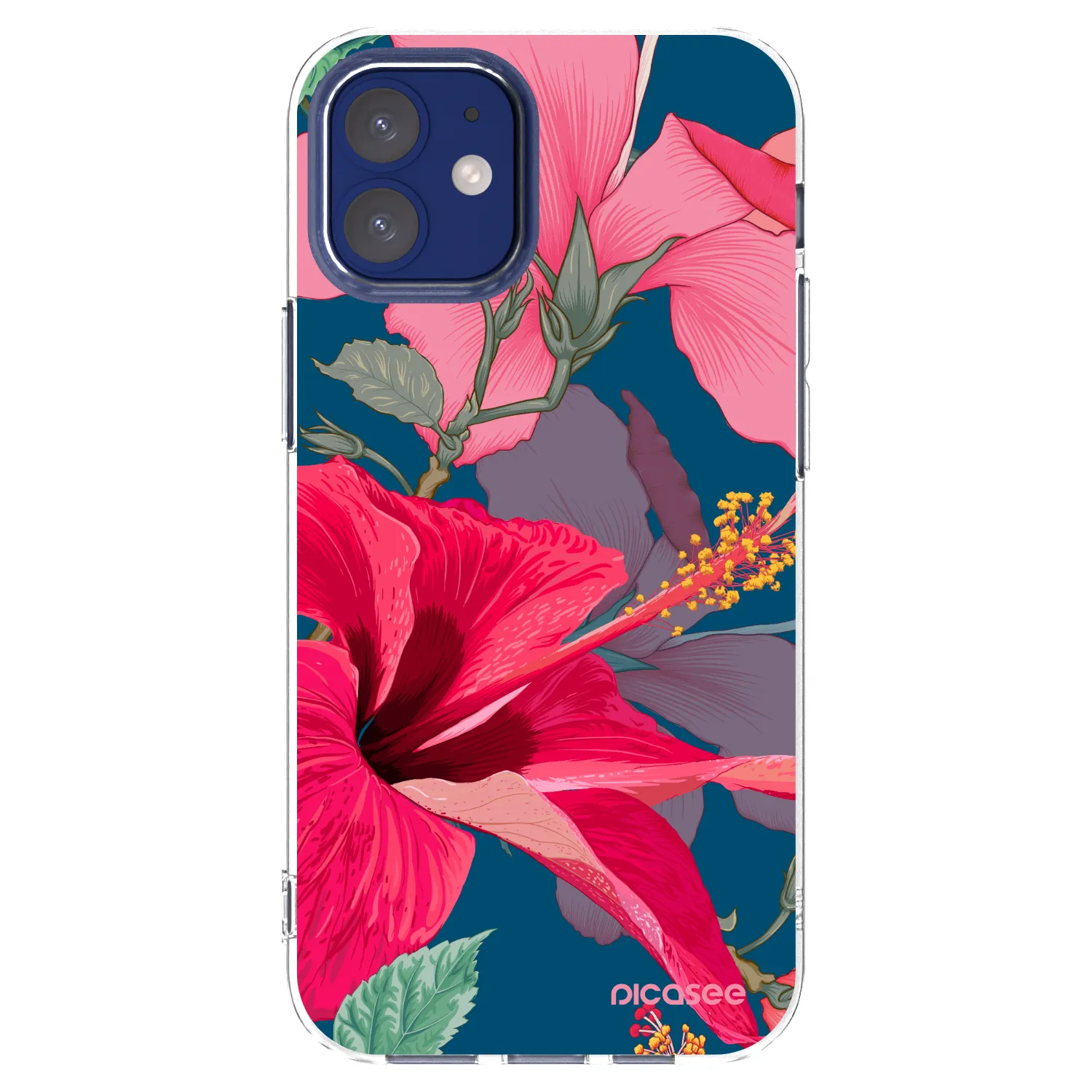 Picasee silikónový prehľadný obal pre Apple iPhone 12 mini - Hibiscus