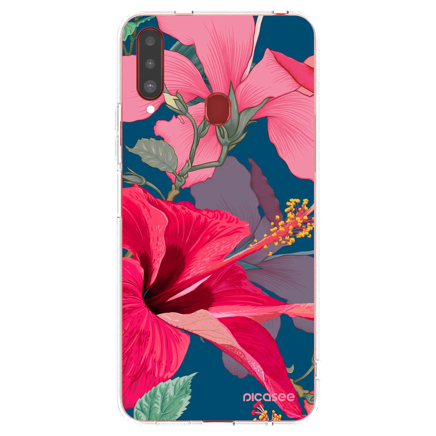 Picasee silikónový prehľadný obal pre Samsung Galaxy A20s - Hibiscus