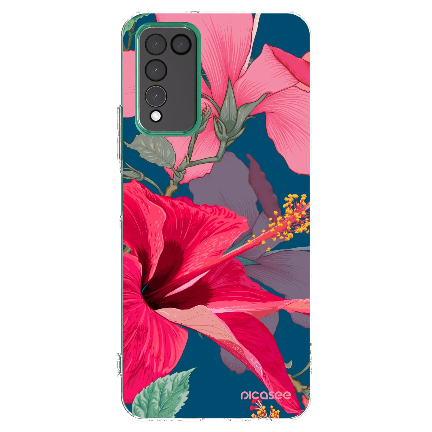 Picasee silikónový prehľadný obal pre Honor 10X Lite - Hibiscus
