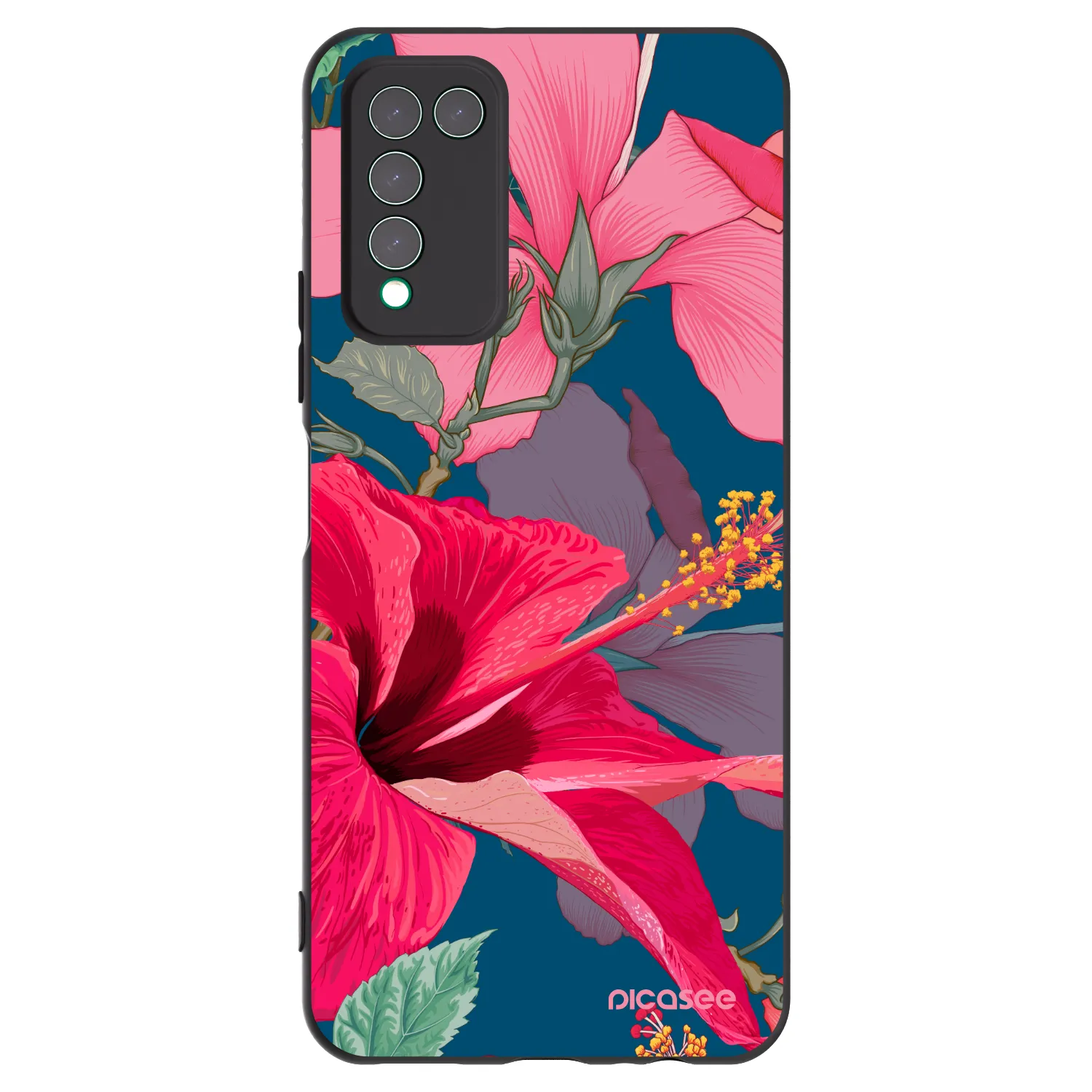 Picasee silikónový čierny obal pre Honor 10X Lite - Hibiscus
