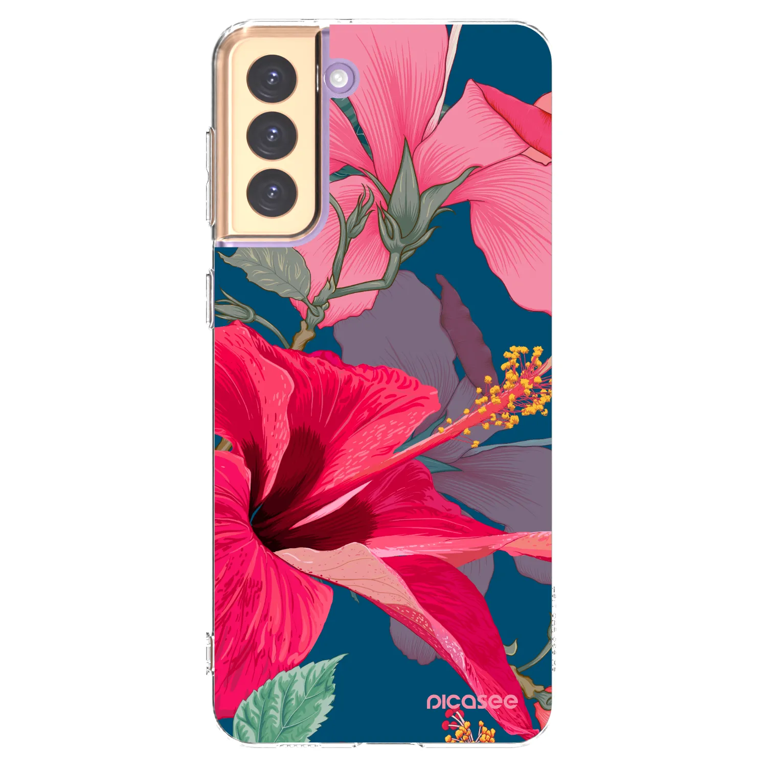 Picasee silikónový prehľadný obal pre Samsung Galaxy S21+ 5G G996F - Hibiscus