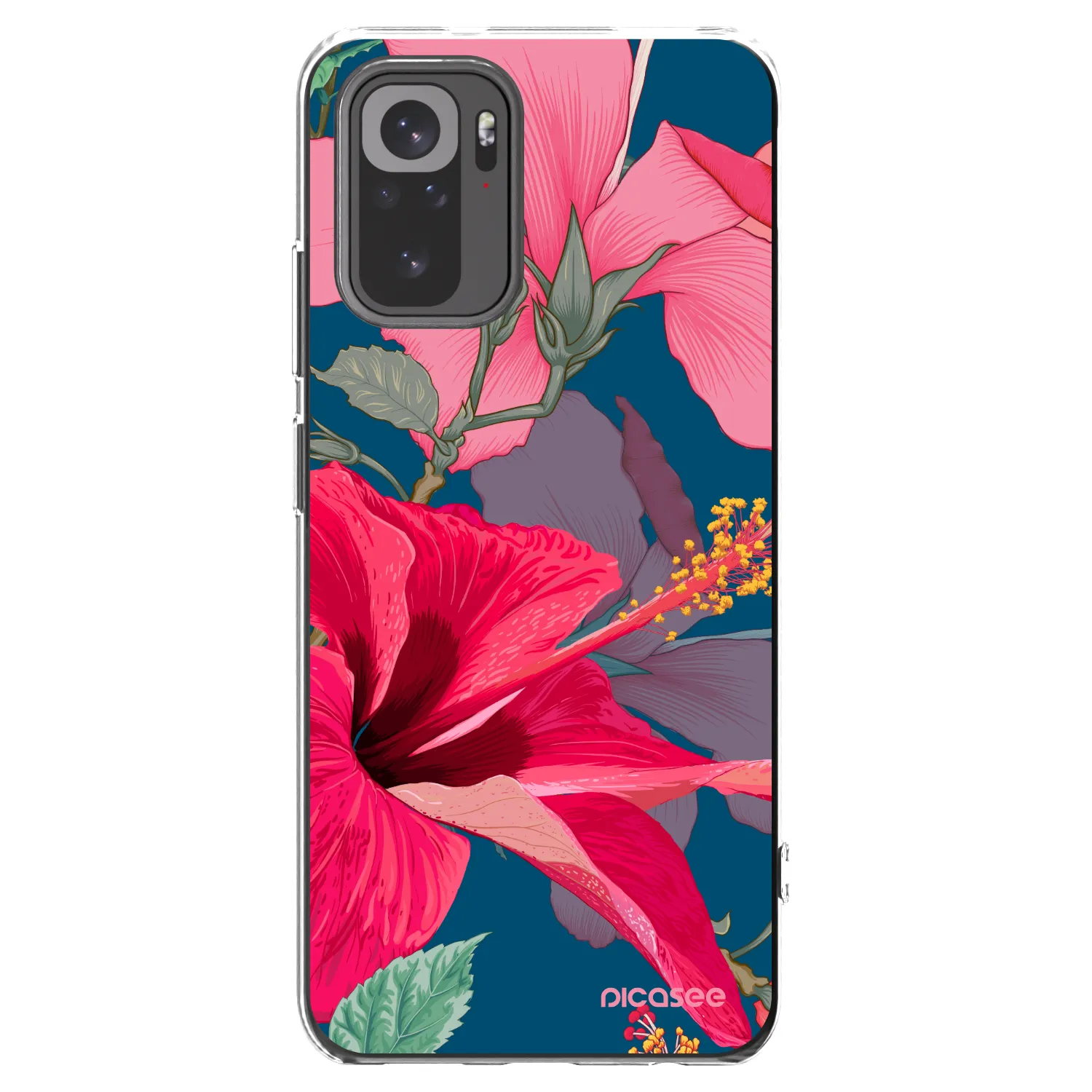 Picasee silikónový prehľadný obal pre Xiaomi Redmi Note 10 - Hibiscus