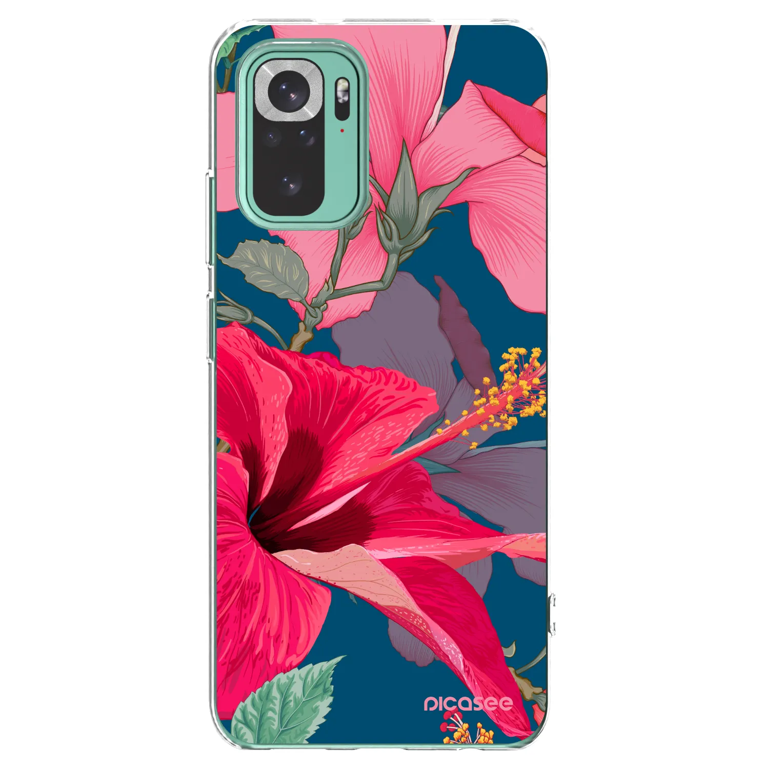 Picasee silikónový prehľadný obal pre Xiaomi Redmi Note 10 Pro - Hibiscus