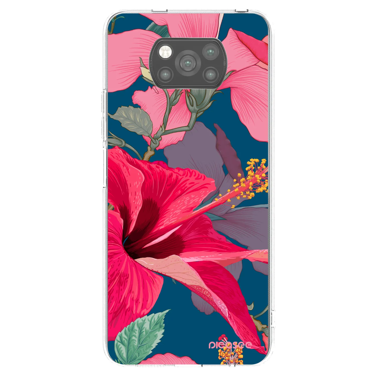 Picasee silikónový čierny obal pre Xiaomi Poco X3 Pro - Hibiscus