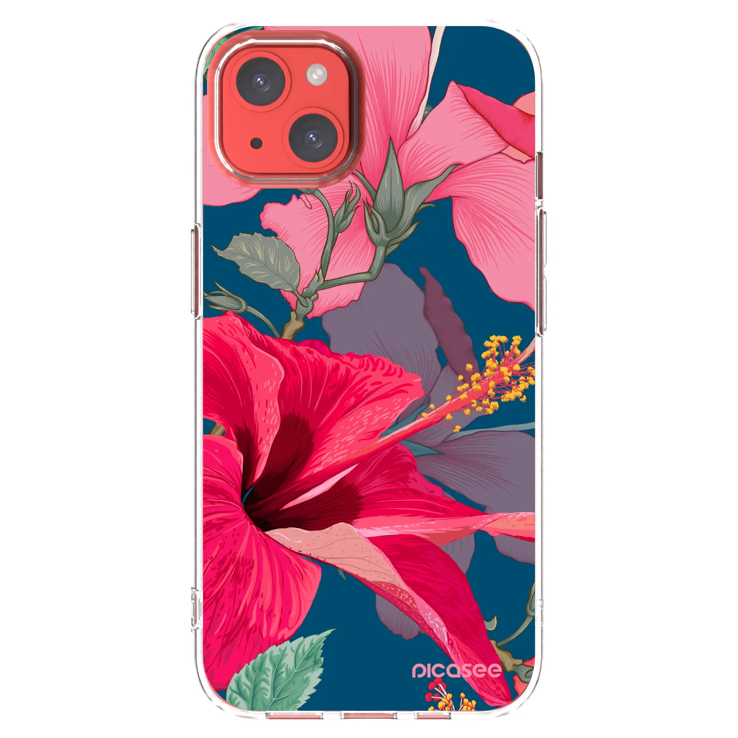 Picasee silikónový prehľadný obal pre Apple iPhone 13 - Hibiscus