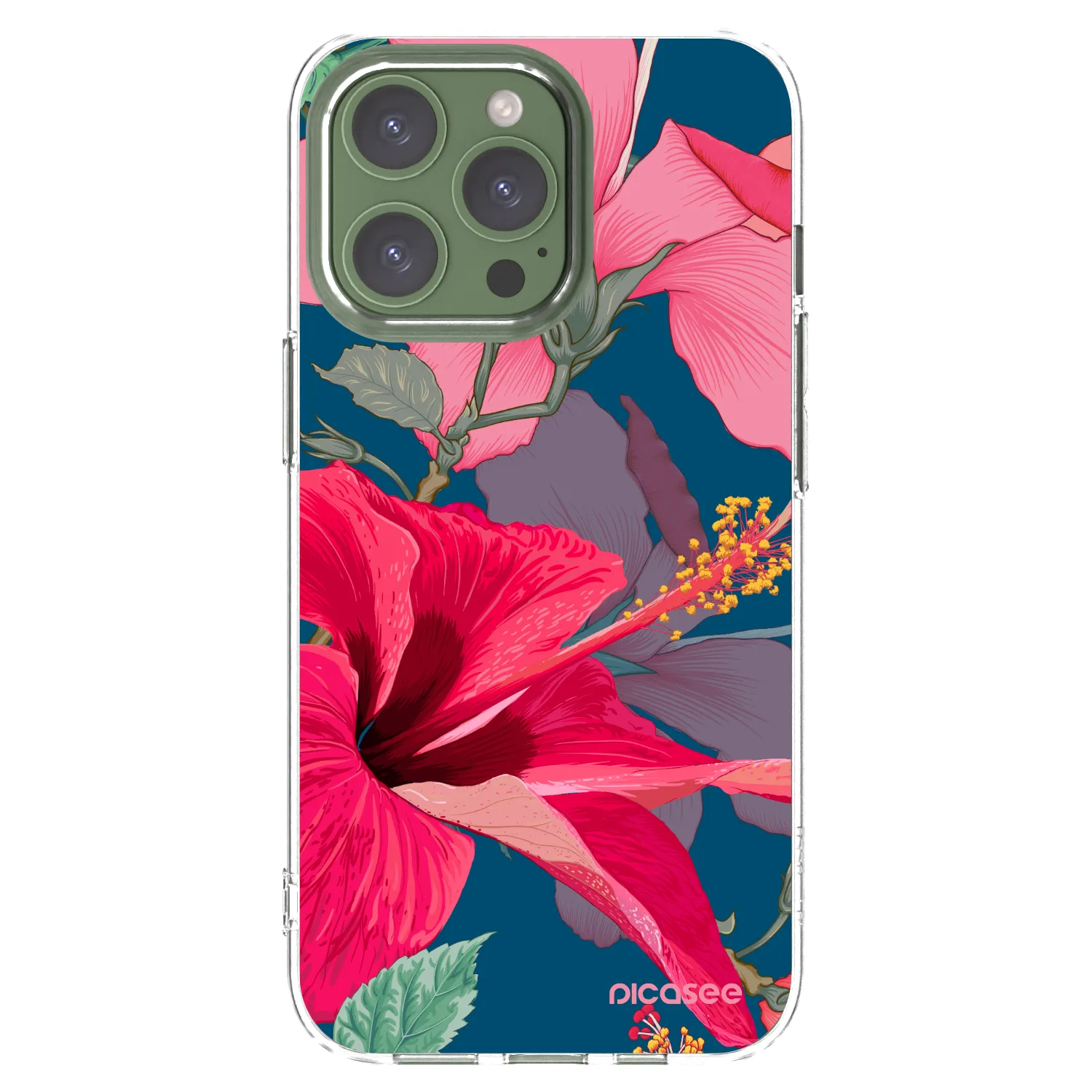 Picasee silikónový prehľadný obal pre Apple iPhone 13 Pro - Hibiscus