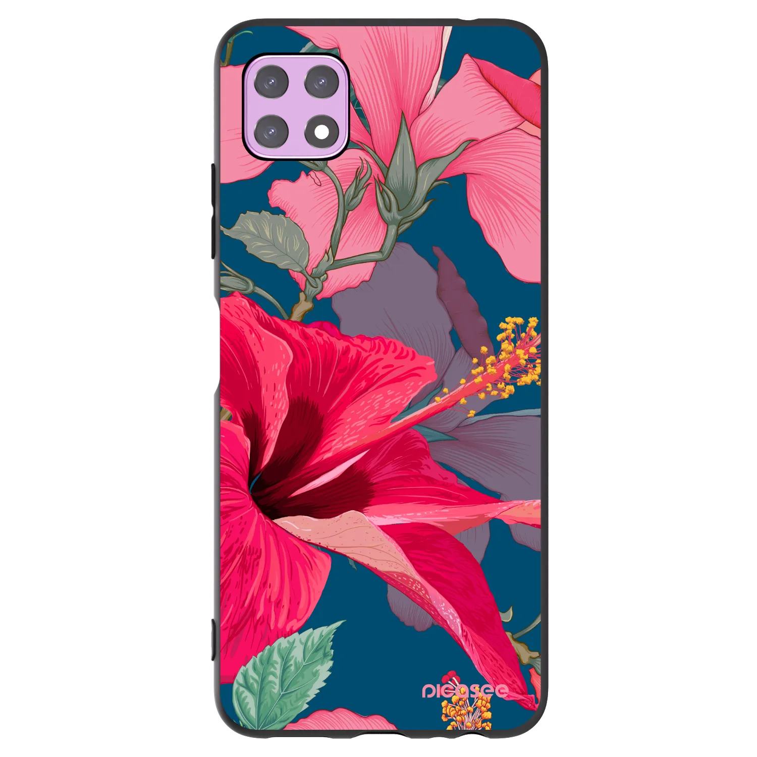 Picasee silikónový čierny obal pre Samsung Galaxy A22 A226B 5G - Hibiscus