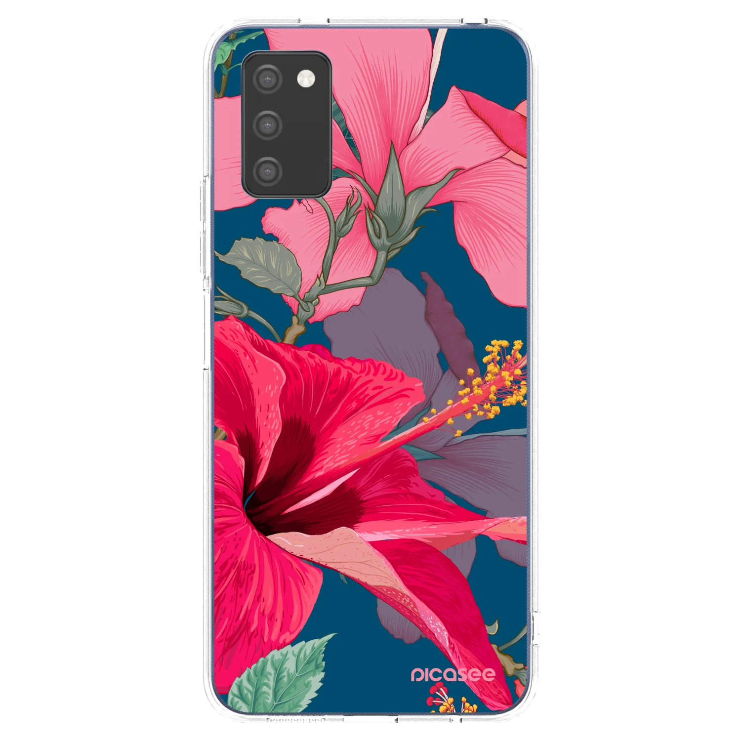 Picasee silikónový prehľadný obal pre Samsung Galaxy A02s A025G - Hibiscus