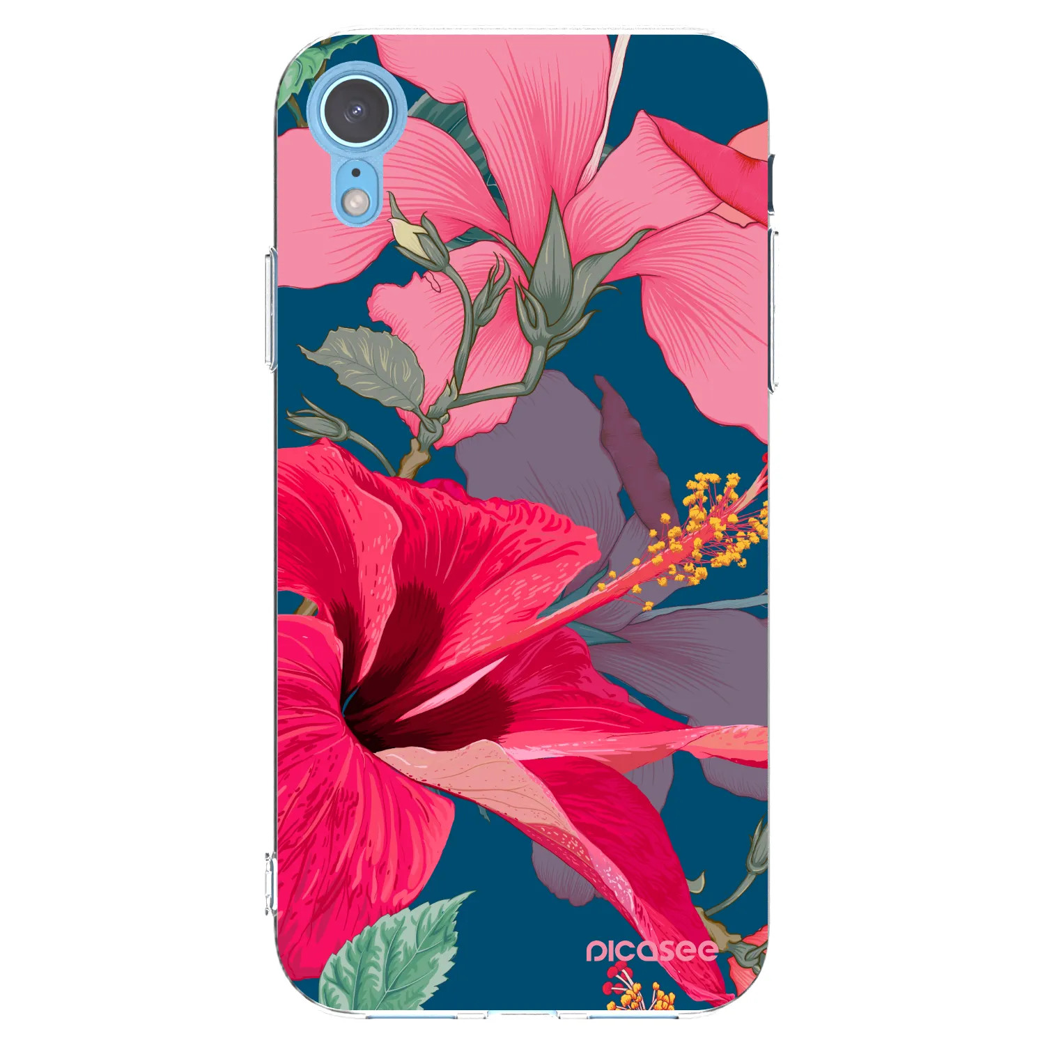 Picasee silikónový prehľadný obal pre Apple iPhone XR - Hibiscus