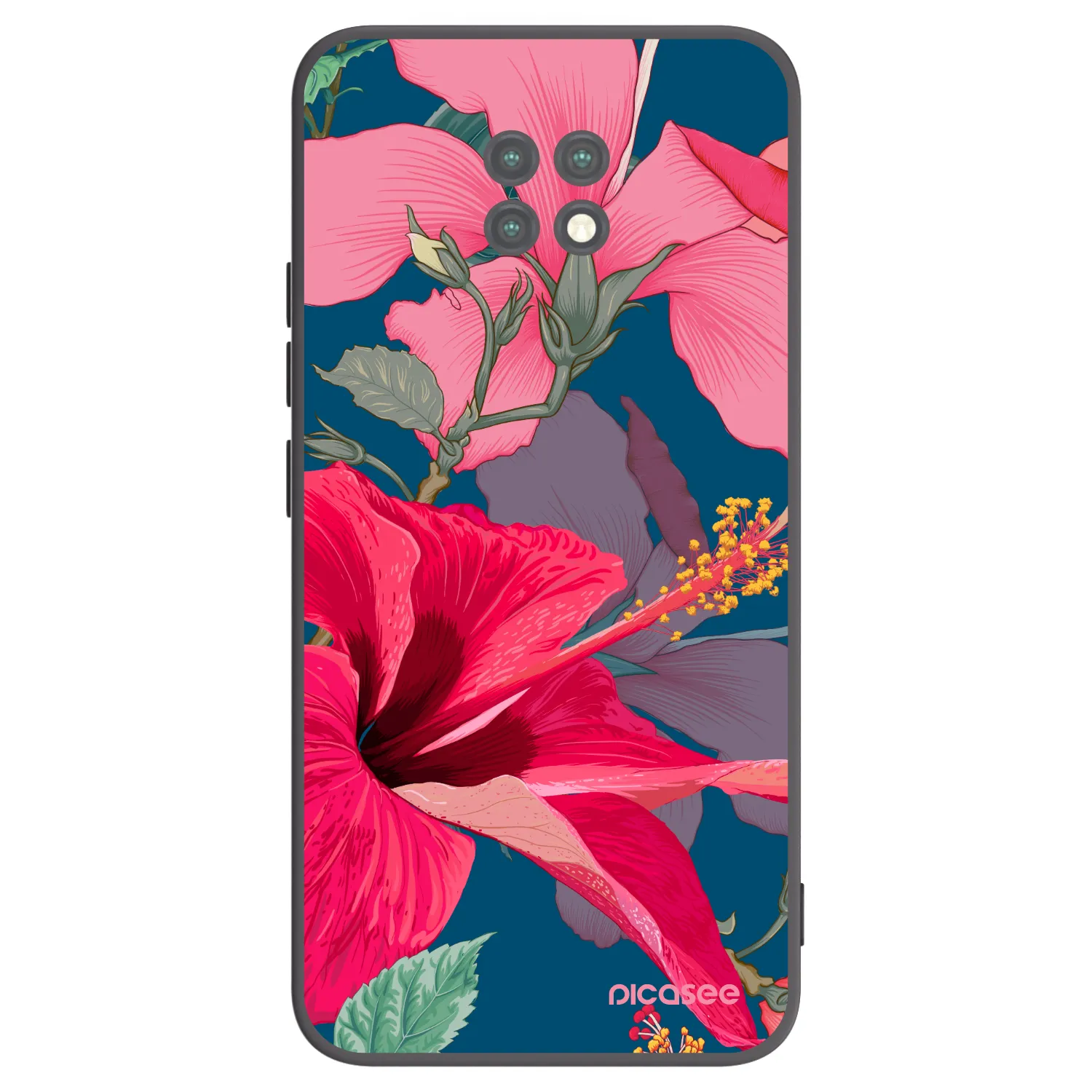 Picasee silikónový čierny obal pre Xiaomi Redmi Note 9T - Hibiscus