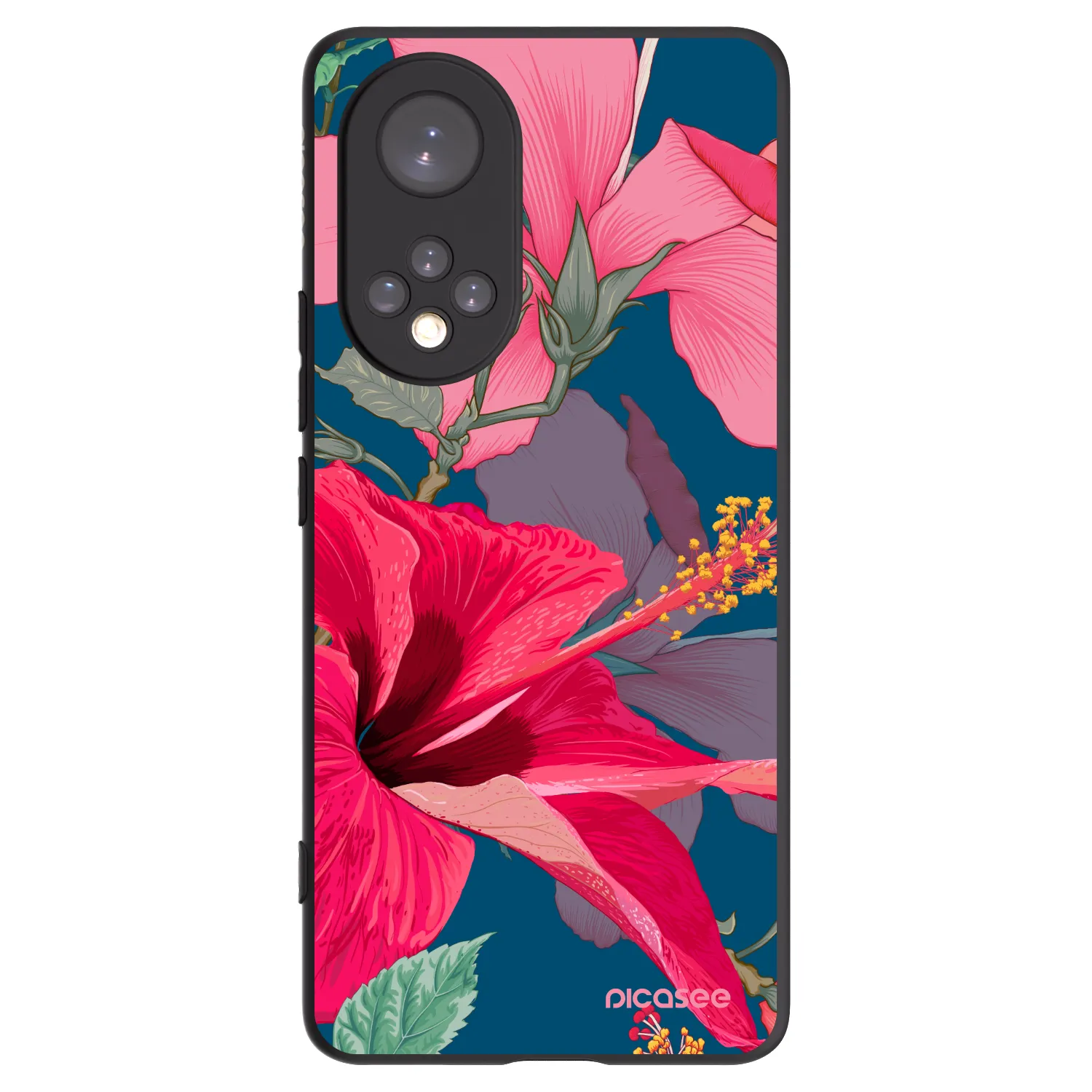 Picasee silikónový čierny obal pre Huawei Nova 9 - Hibiscus