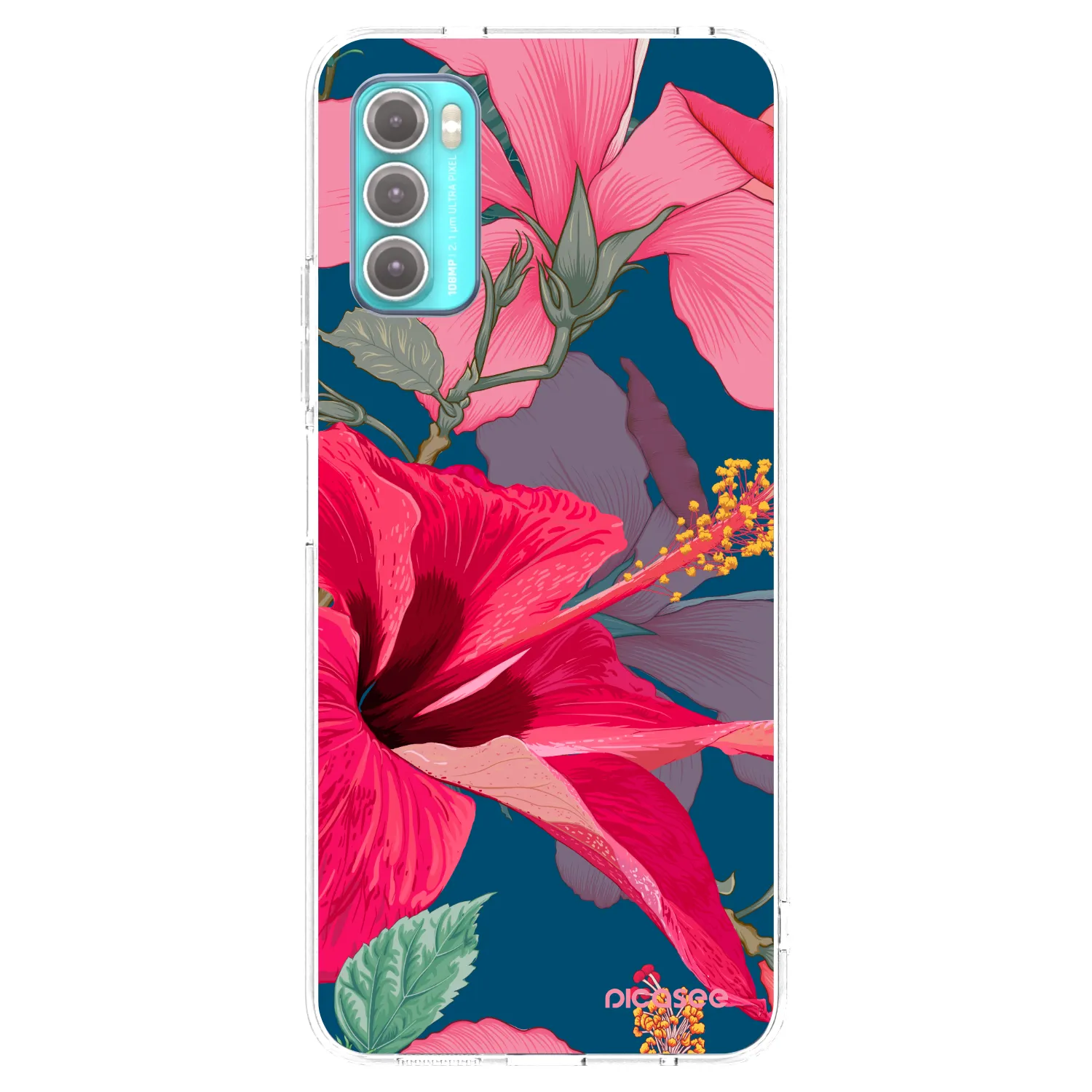 Picasee silikónový prehľadný obal pre Motorola Moto G60 - Hibiscus