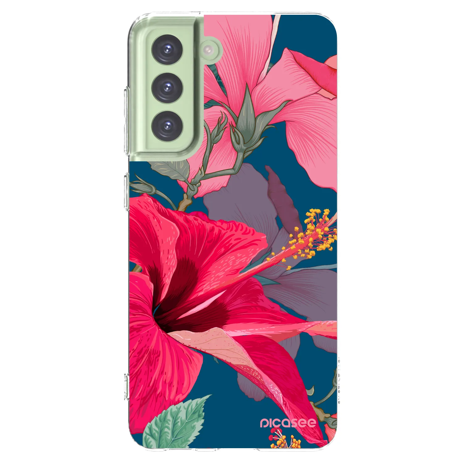 Picasee silikónový prehľadný obal pre Samsung Galaxy S21 FE 5G - Hibiscus