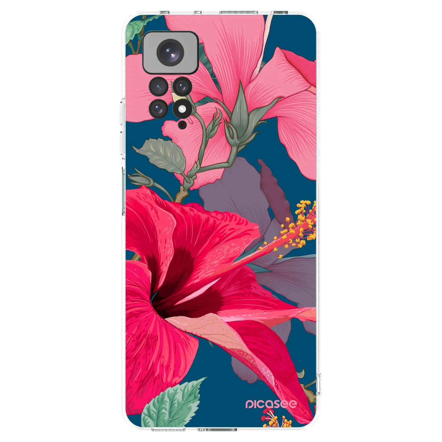 Picasee silikónový prehľadný obal pre Xiaomi Redmi Note 11 - Hibiscus