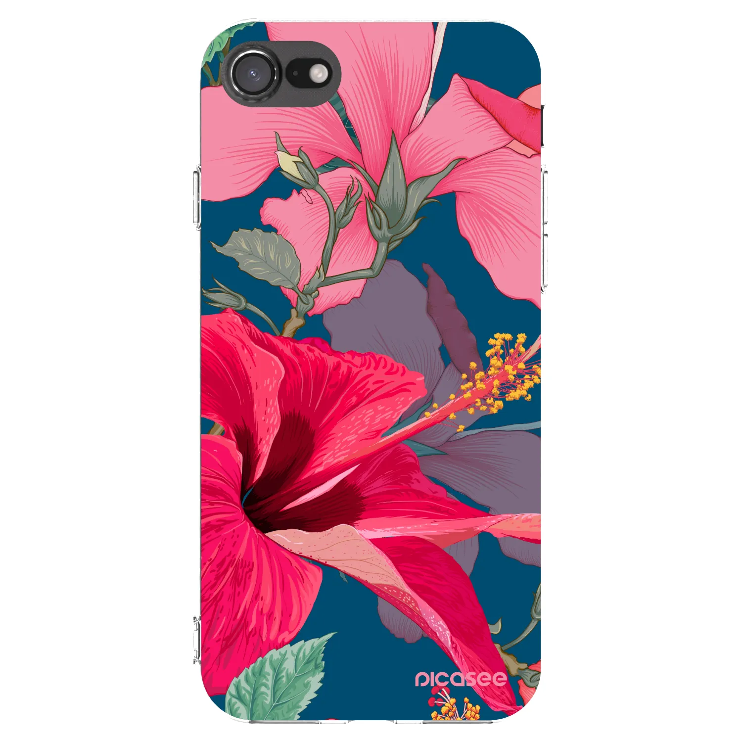Picasee silikónový prehľadný obal pre Apple iPhone SE 2022 - Hibiscus