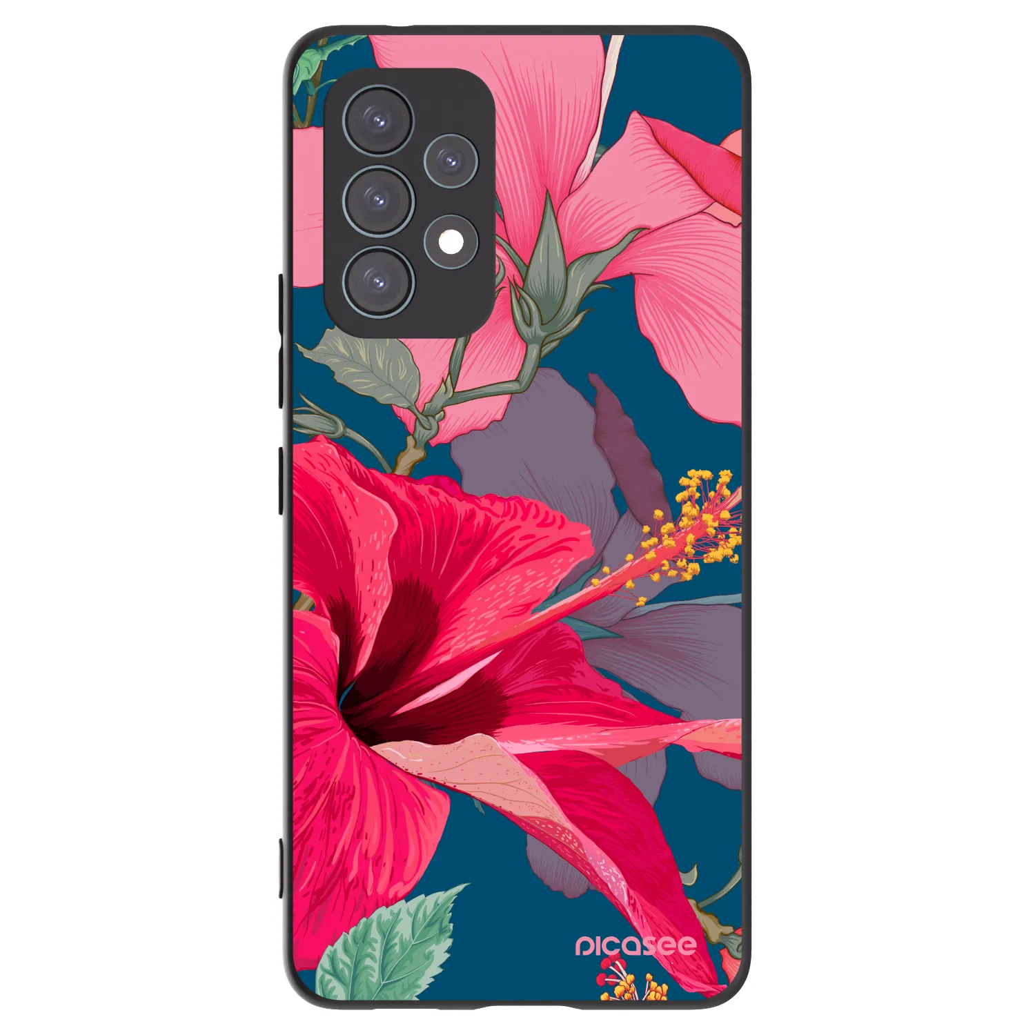 Picasee silikónový čierny obal pre Samsung Galaxy A53 5G A536 - Hibiscus