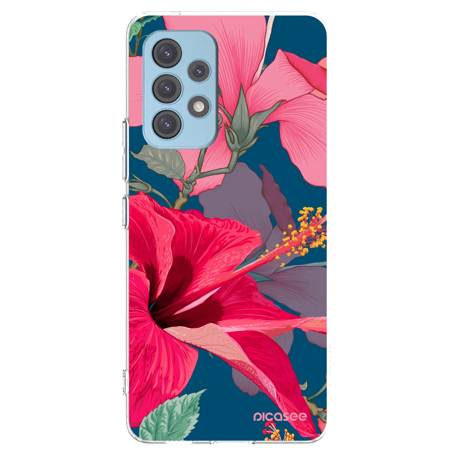 Silikónový prehľadný obal pre Samsung Galaxy A53 5G A536 - Hibiscus