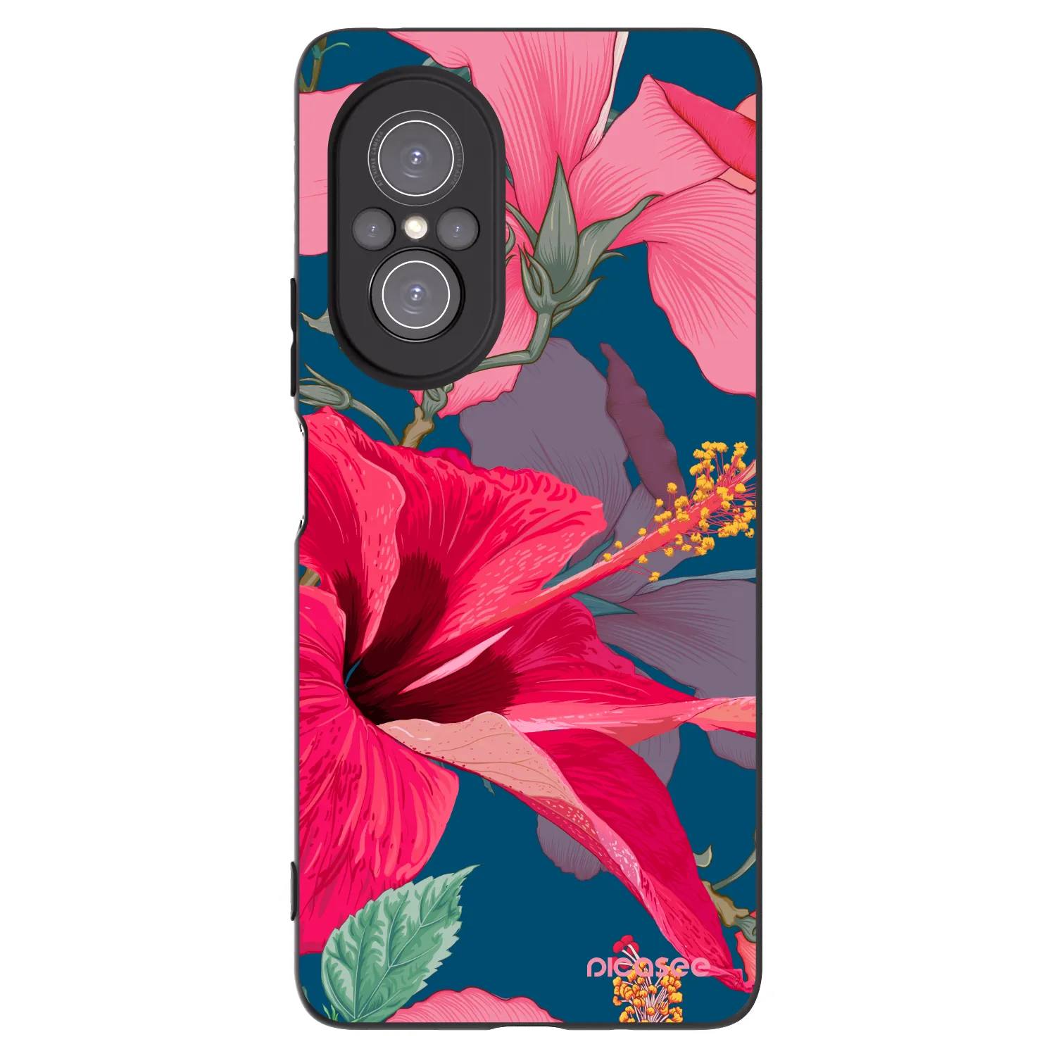 Picasee silikónový čierny obal pre Huawei Nova 9 SE - Hibiscus