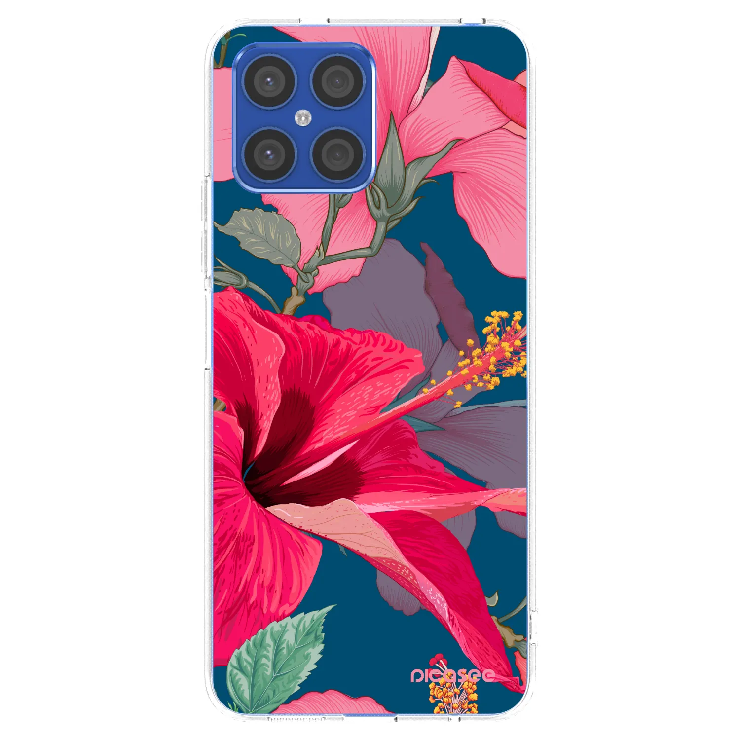 Picasee silikónový prehľadný obal pre Honor X8 4G - Hibiscus