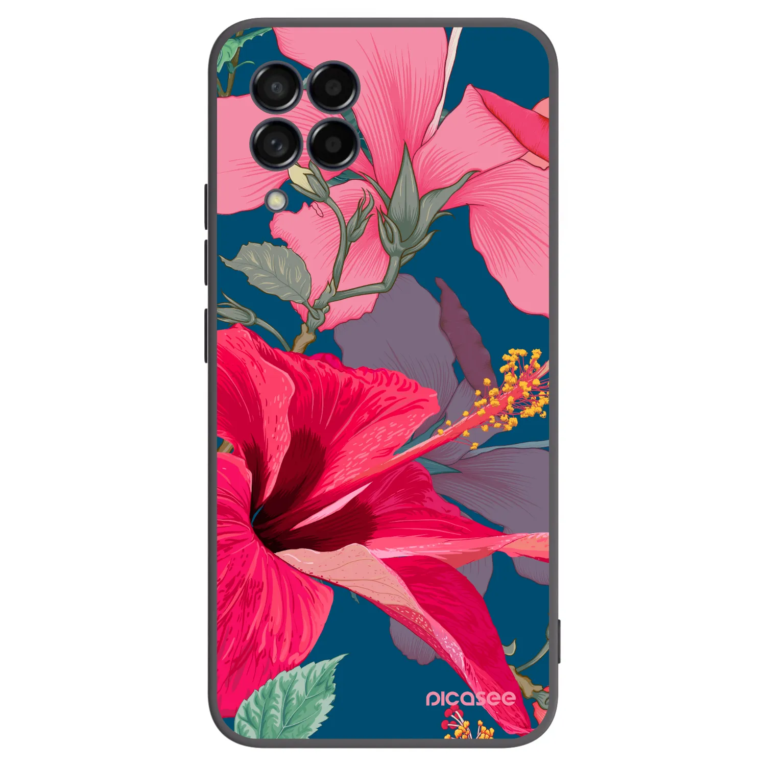 Picasee silikónový čierny obal pre Samsung Galaxy M53 5G - Hibiscus