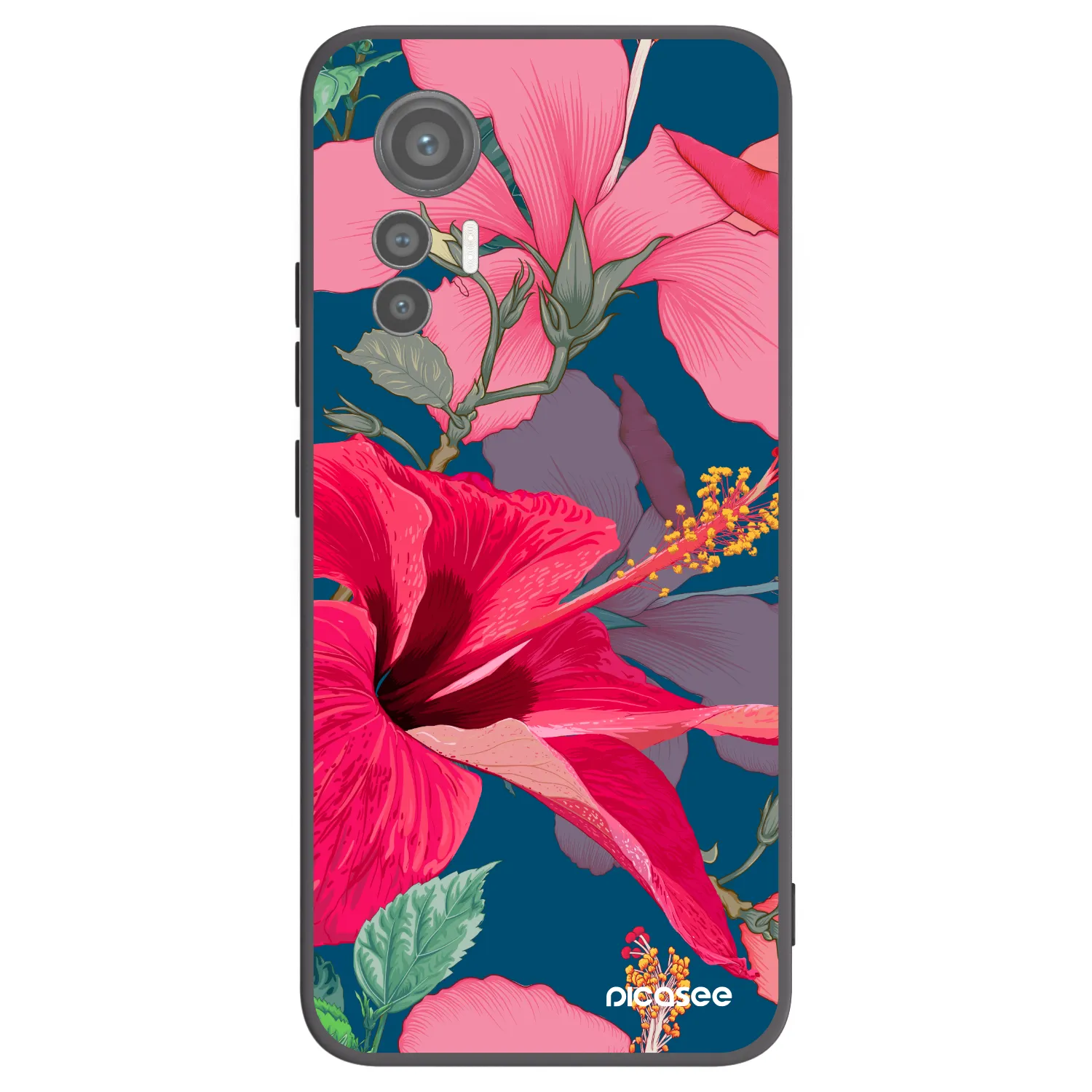 Picasee silikónový čierny obal pre Xiaomi 12 Lite - Hibiscus