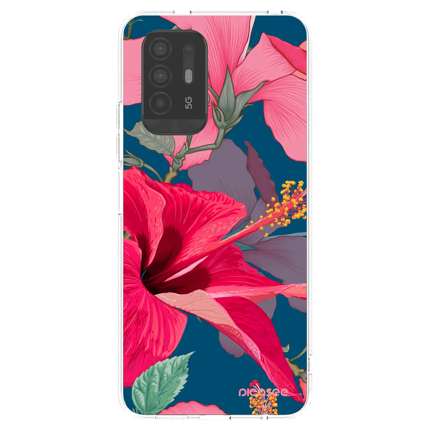 Picasee silikónový prehľadný obal pre OPPO A94 5G - Hibiscus