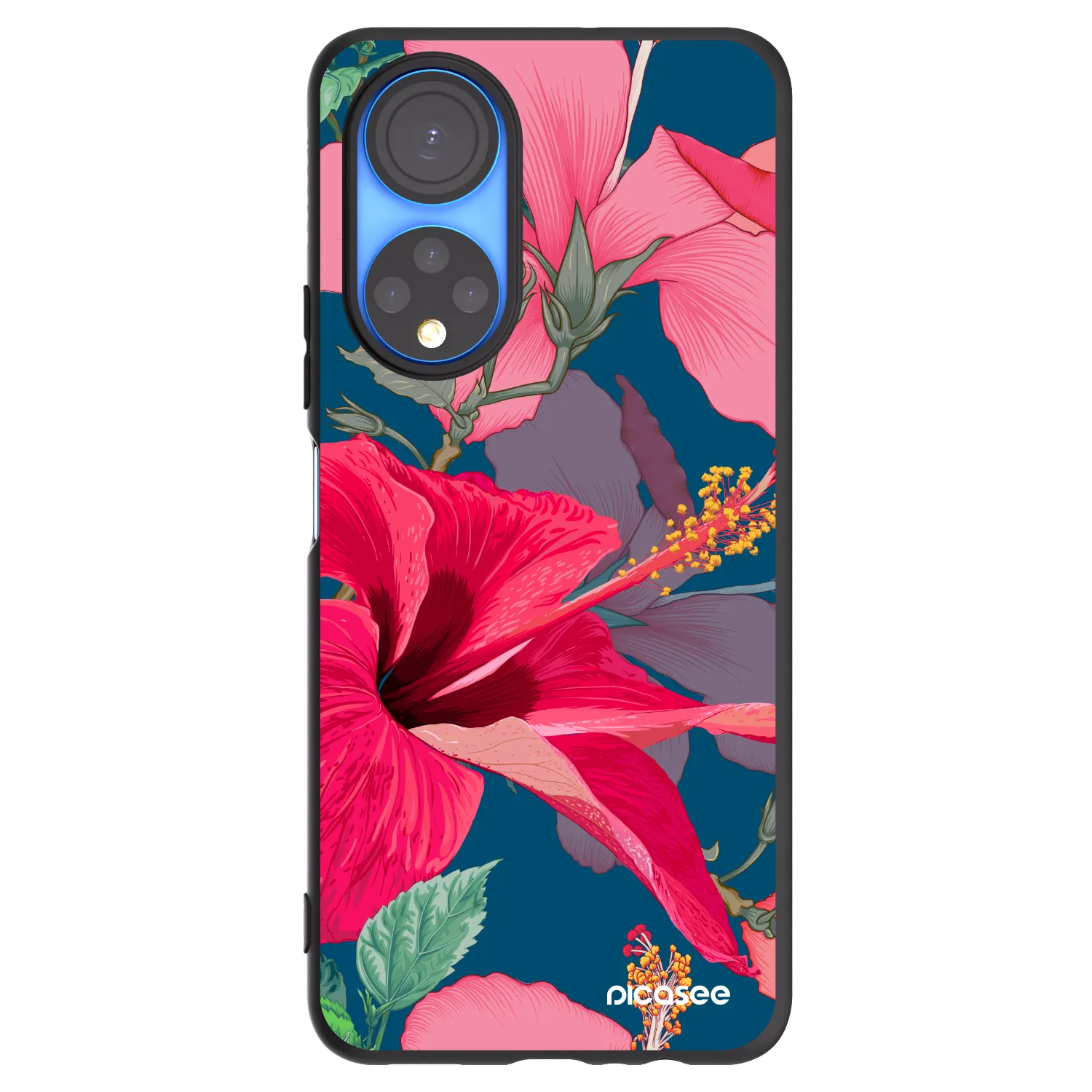 Picasee silikónový čierny obal pre Honor X7 - Hibiscus