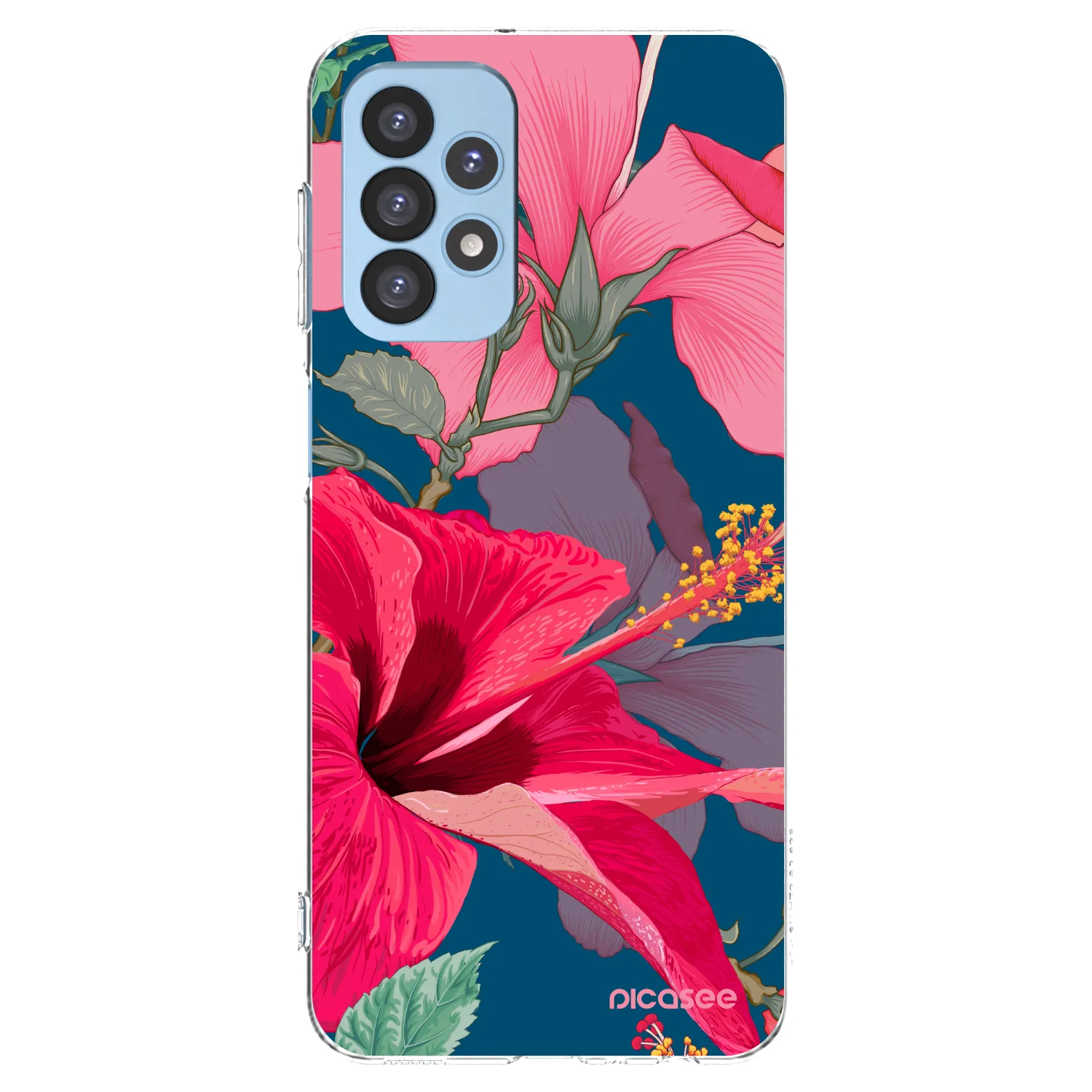 Picasee silikónový prehľadný obal pre Samsung Galaxy A23 A235F 4G - Hibiscus