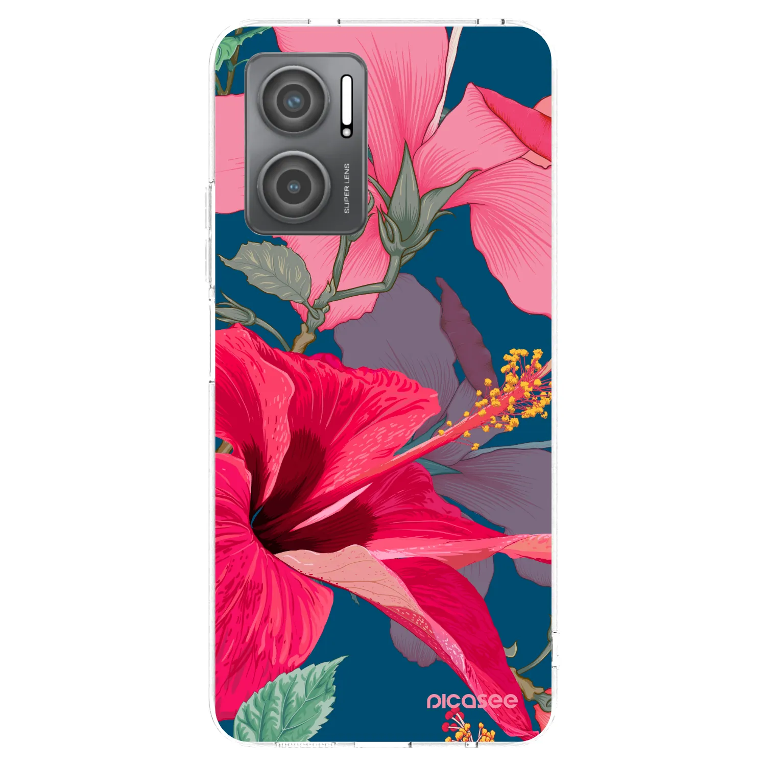 Silikónový prehľadný obal pre Xiaomi Redmi 10 5G - Hibiscus