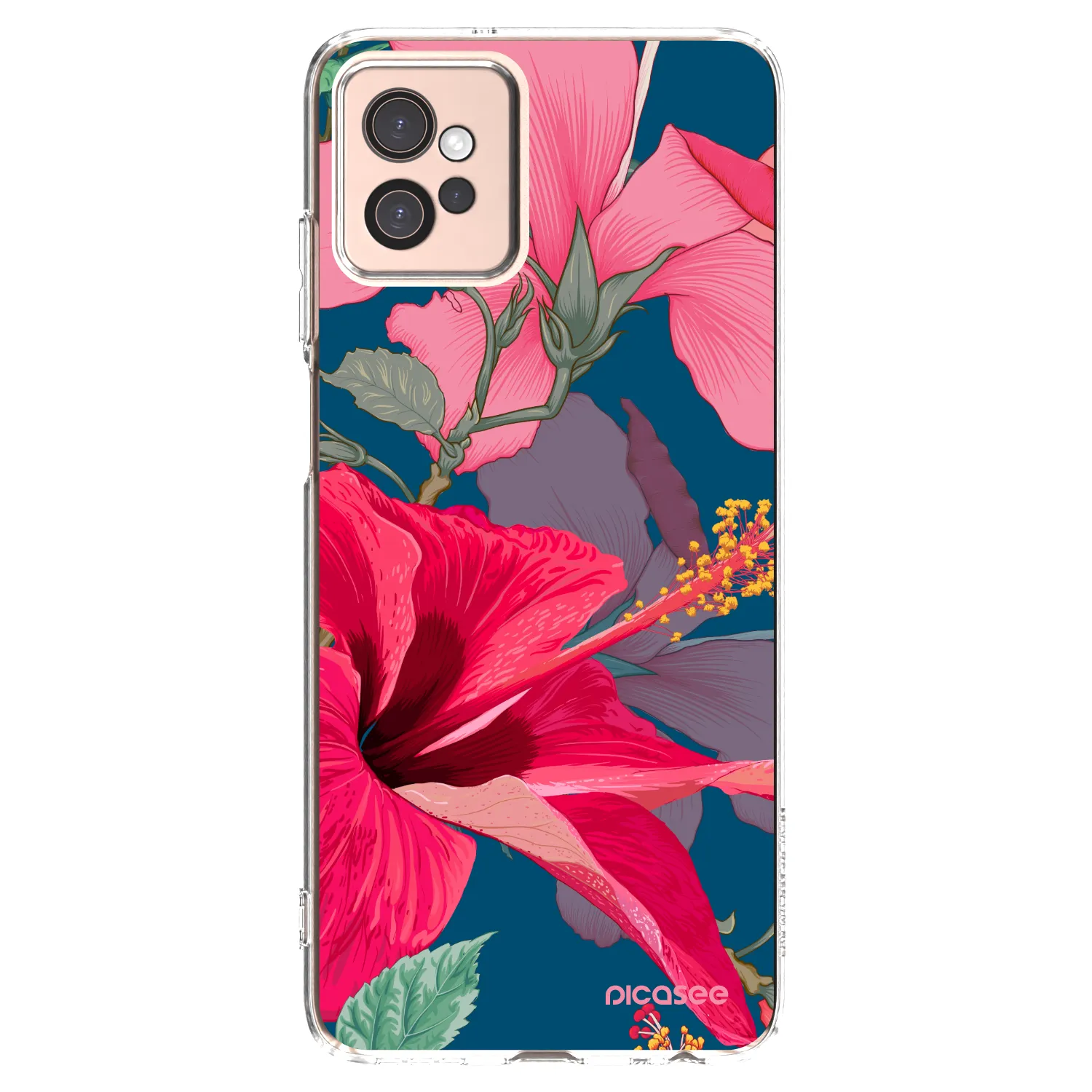 Silikónový prehľadný obal pre Motorola Moto G32 - Hibiscus