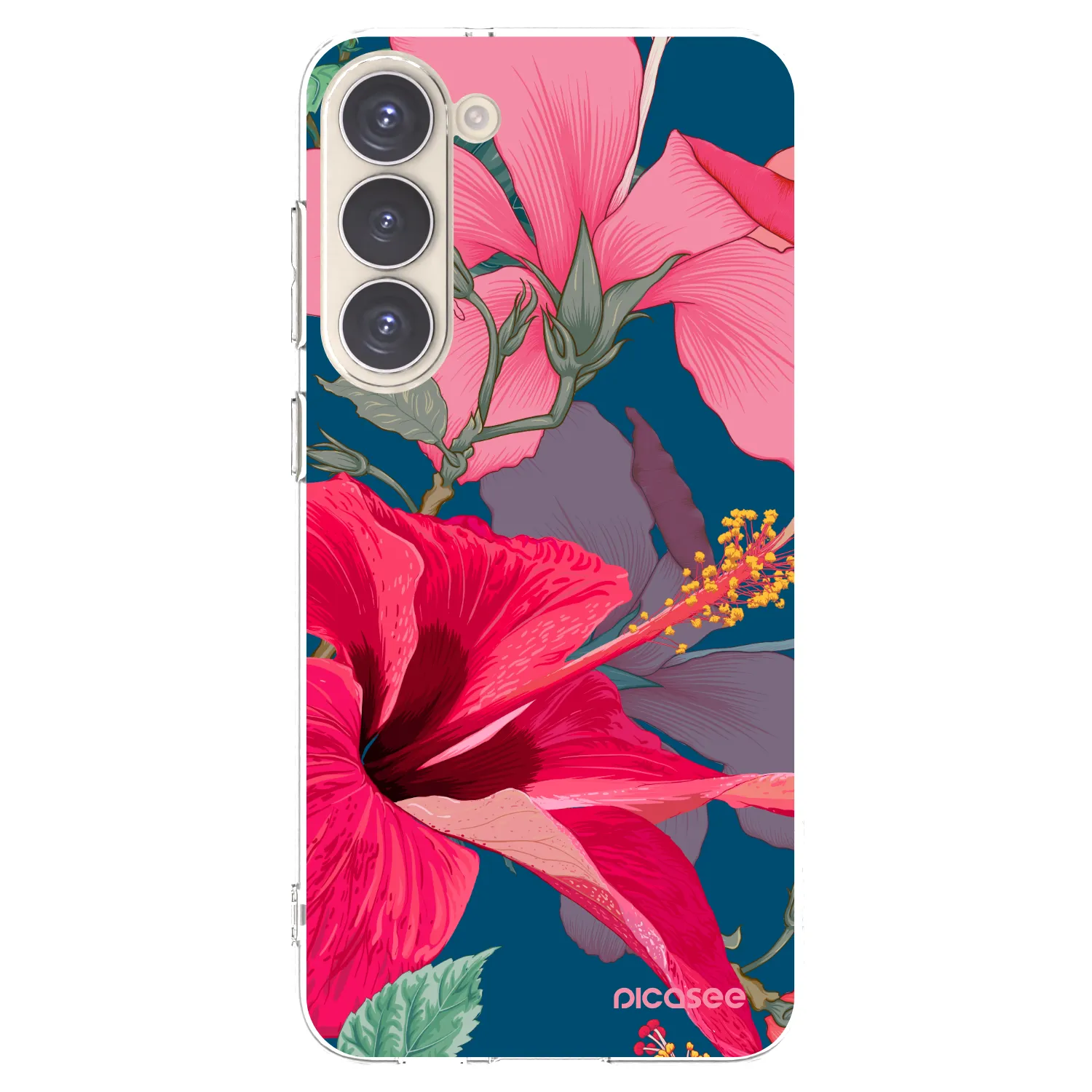 Picasee silikónový prehľadný obal pre Samsung Galaxy S23+ 5G - Hibiscus