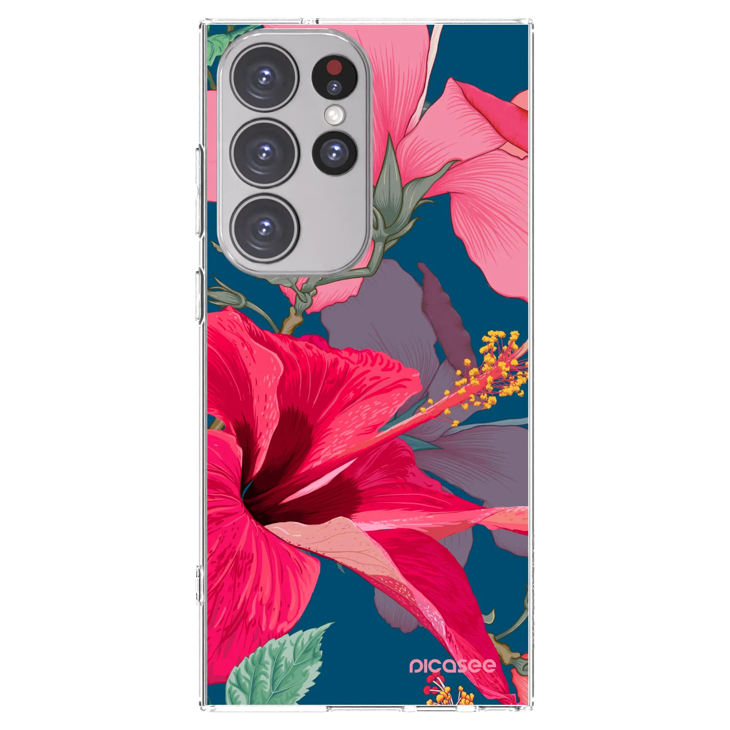 Picasee silikónový prehľadný obal pre Samsung Galaxy S23 Ultra 5G - Hibiscus