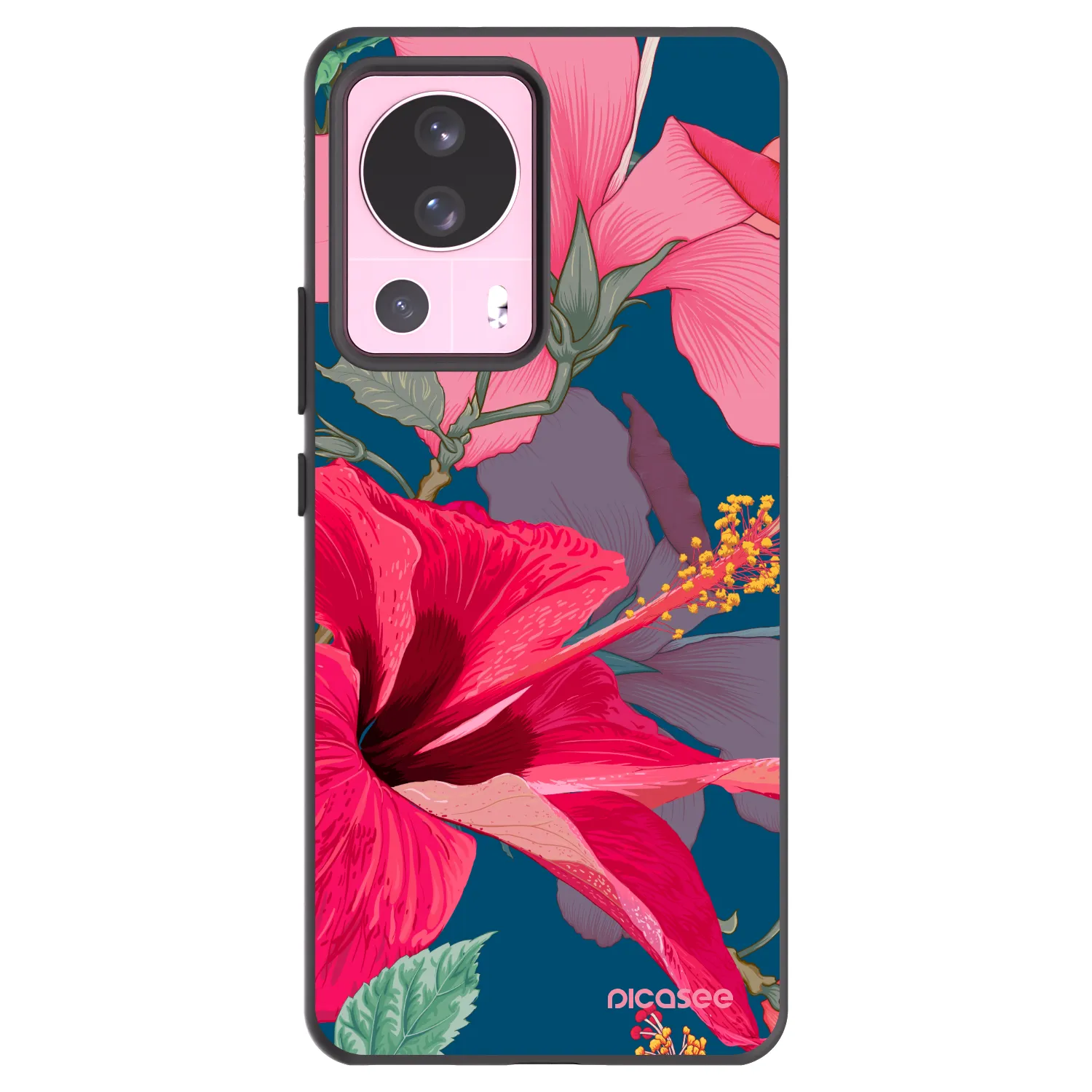 Picasee silikónový čierny obal pre Xiaomi 13 Lite - Hibiscus