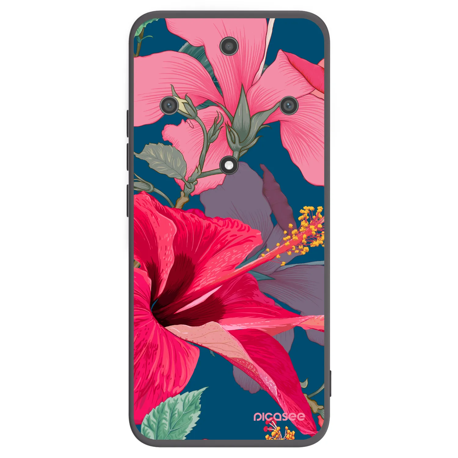 Picasee silikónový čierny obal pre Honor Magic5 Lite 5G - Hibiscus