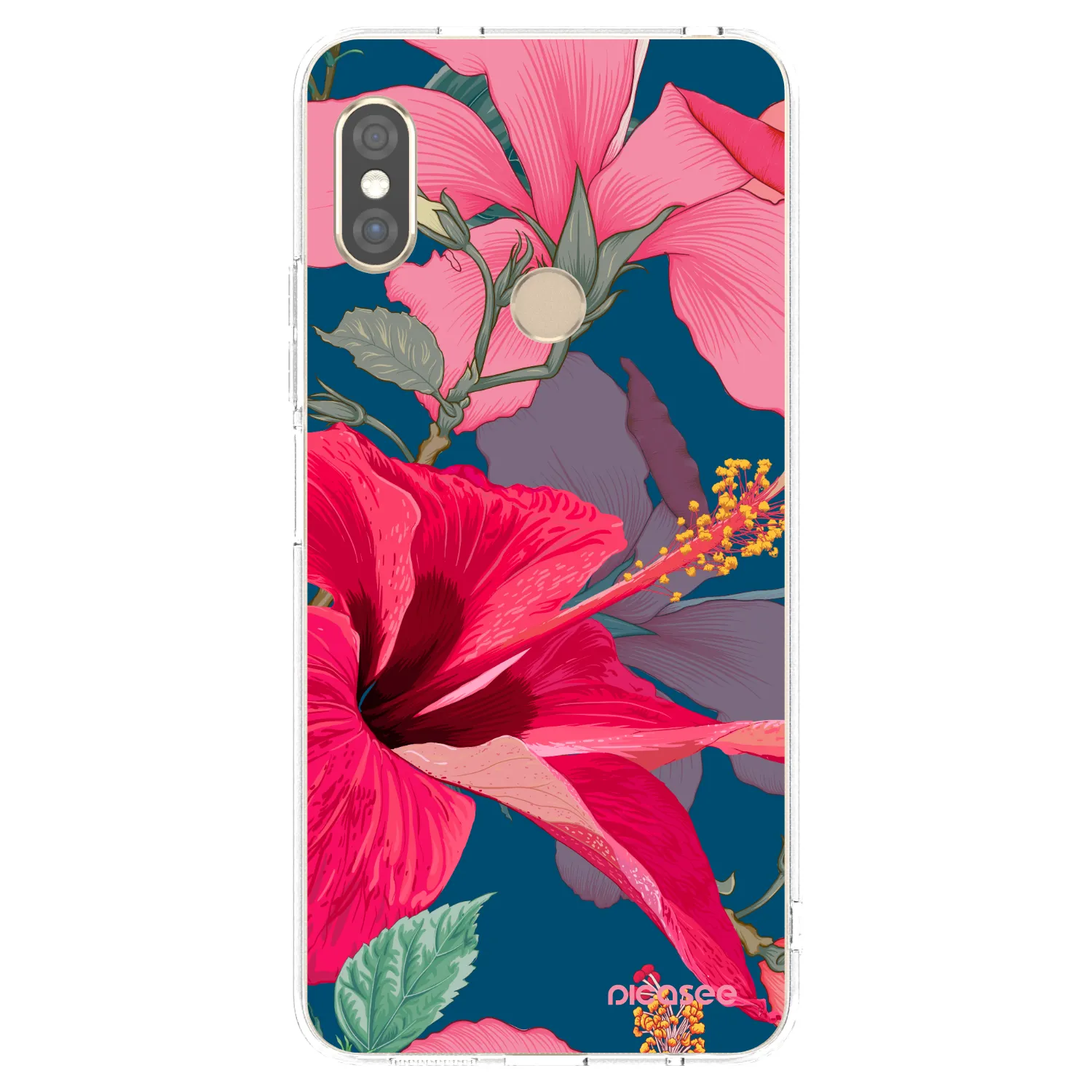 Silikónový prehľadný obal pre Xiaomi Redmi Note 5 Global - Hibiscus