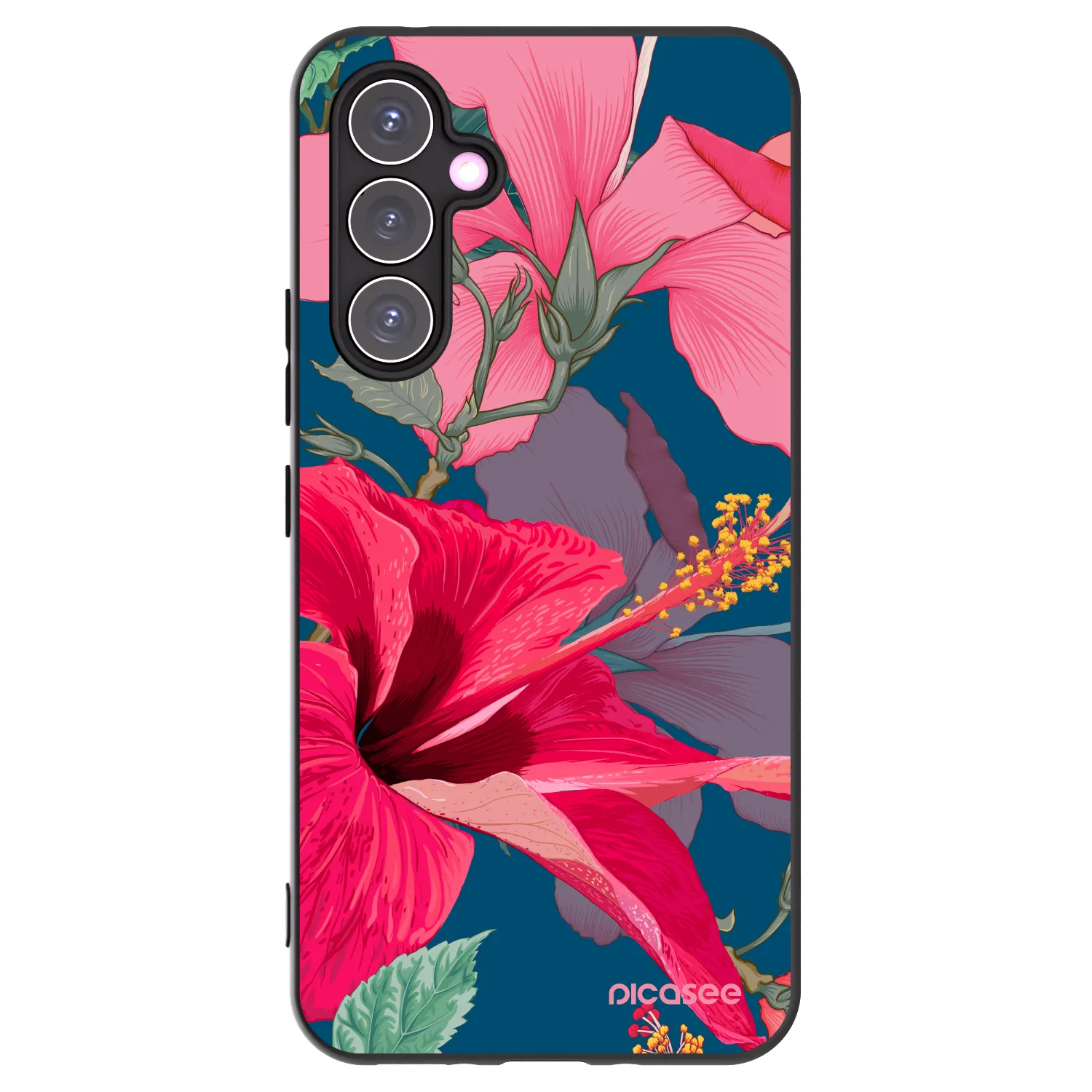 Picasee silikónový čierny obal pre Samsung Galaxy A54 5G A546B - Hibiscus
