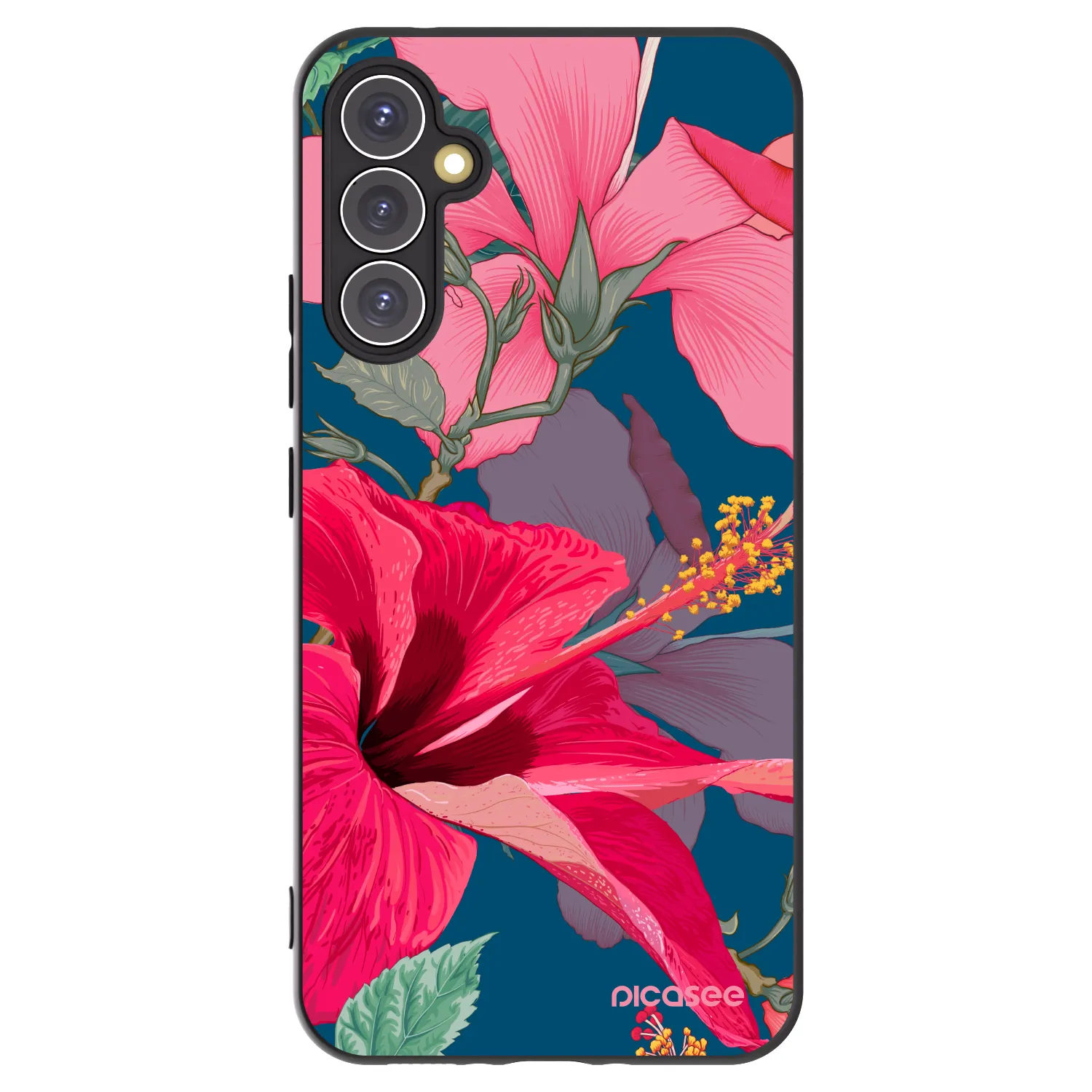 Picasee silikónový čierny obal pre Samsung Galaxy A34 5G A346B - Hibiscus