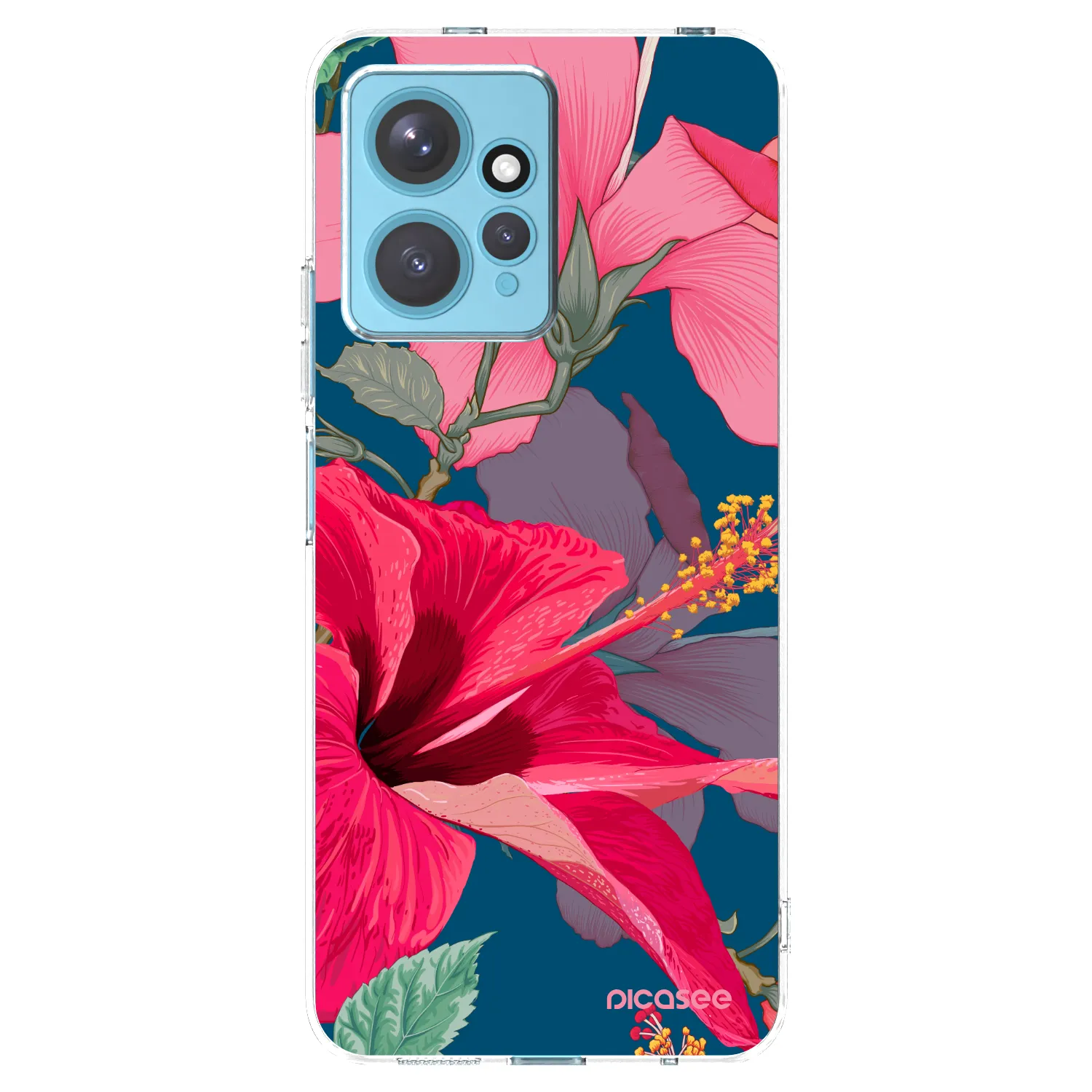 Picasee silikónový prehľadný obal pre Xiaomi Redmi Note 12 4G - Hibiscus