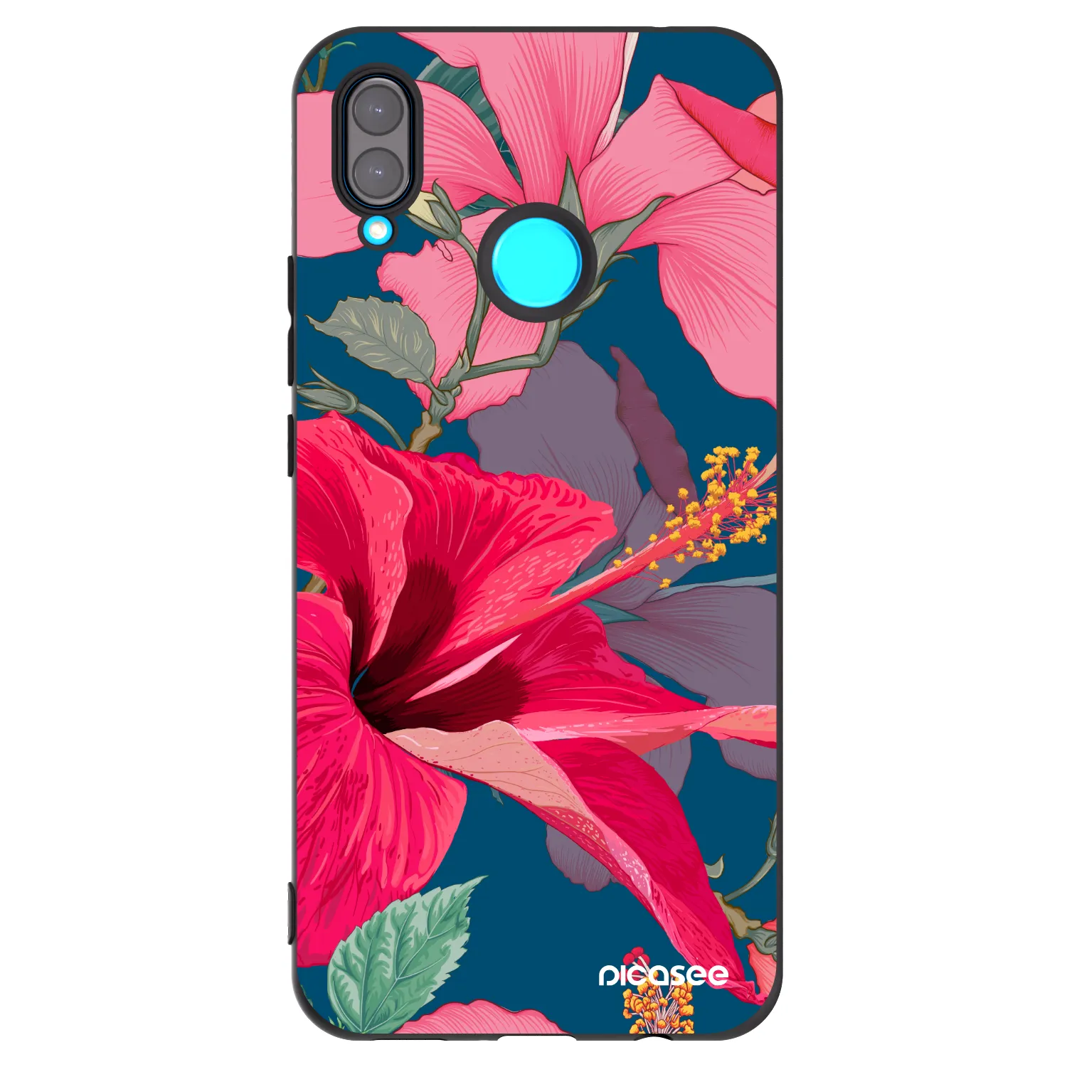Picasee silikónový čierny obal pre Huawei Nova 3 - Hibiscus