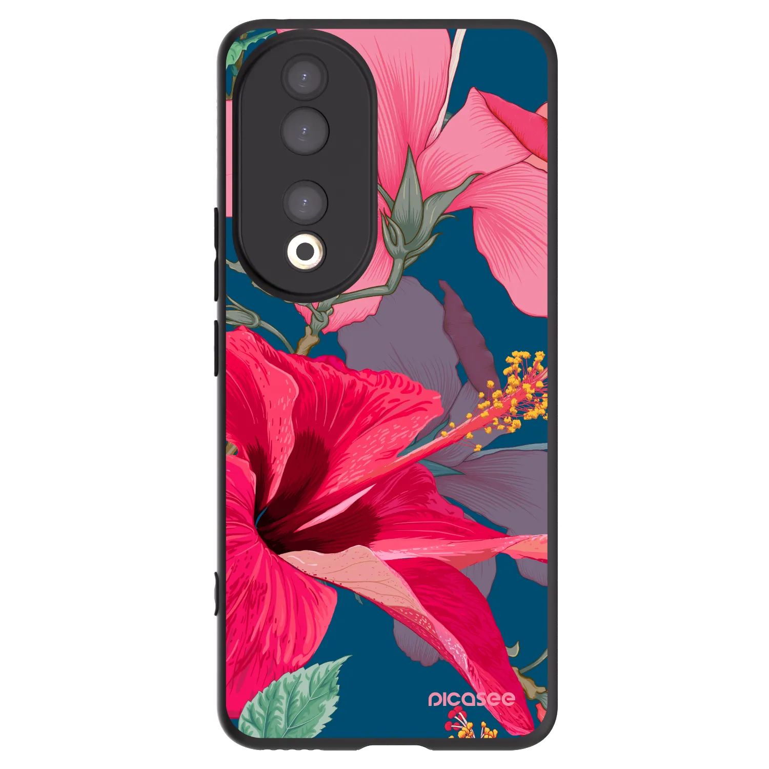Picasee silikónový čierny obal pre Honor 90 5G - Hibiscus