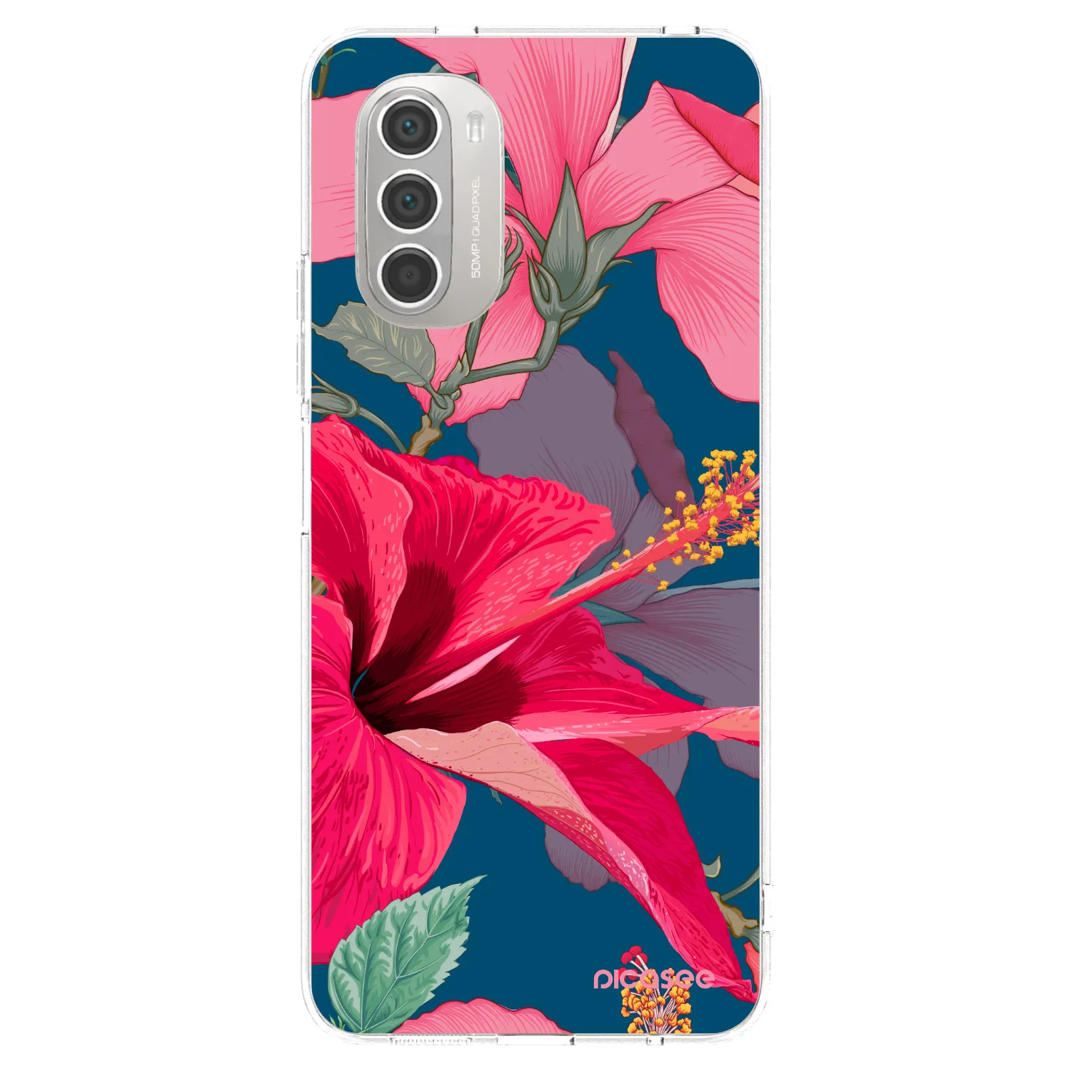 Picasee silikónový prehľadný obal pre Motorola Moto G51 - Hibiscus