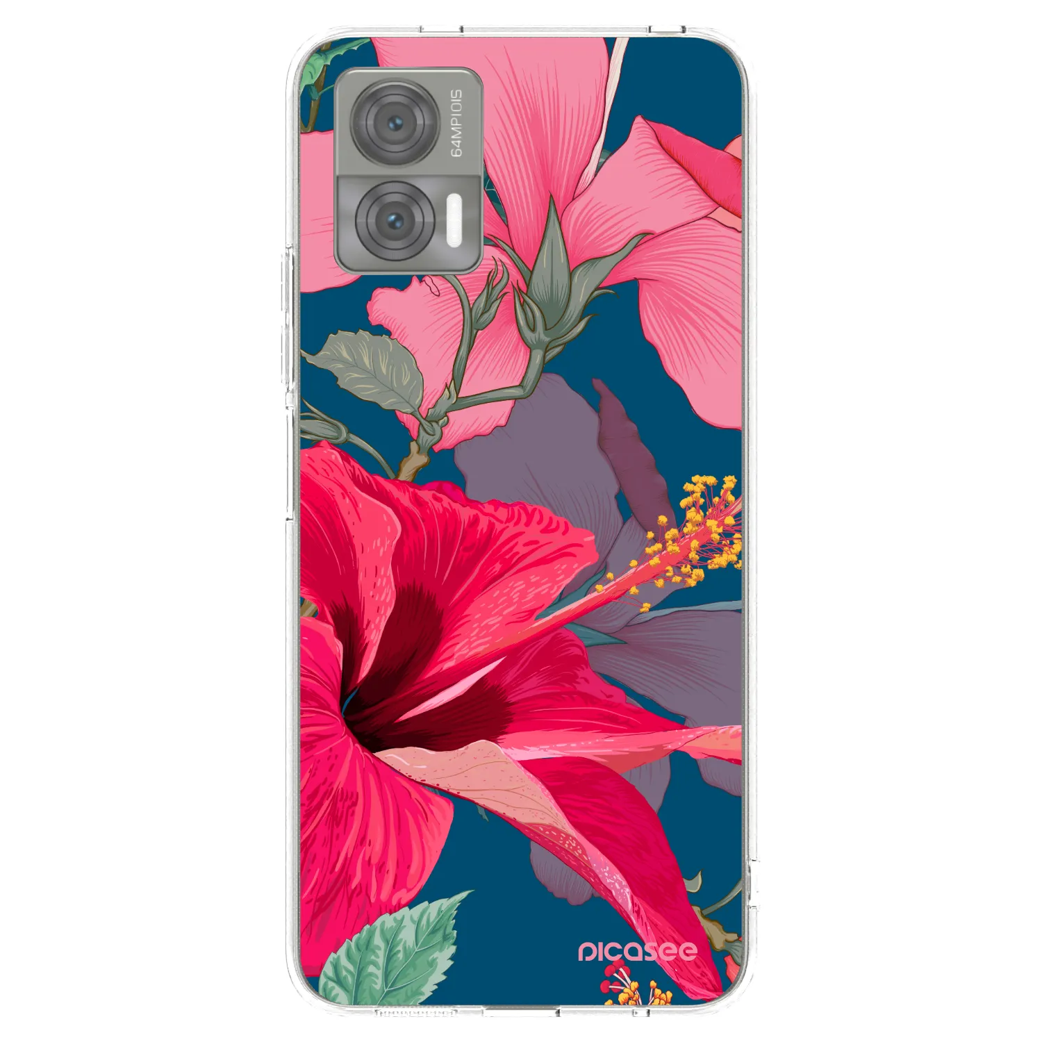 Picasee silikónový prehľadný obal pre Motorola Edge 30 Neo - Hibiscus