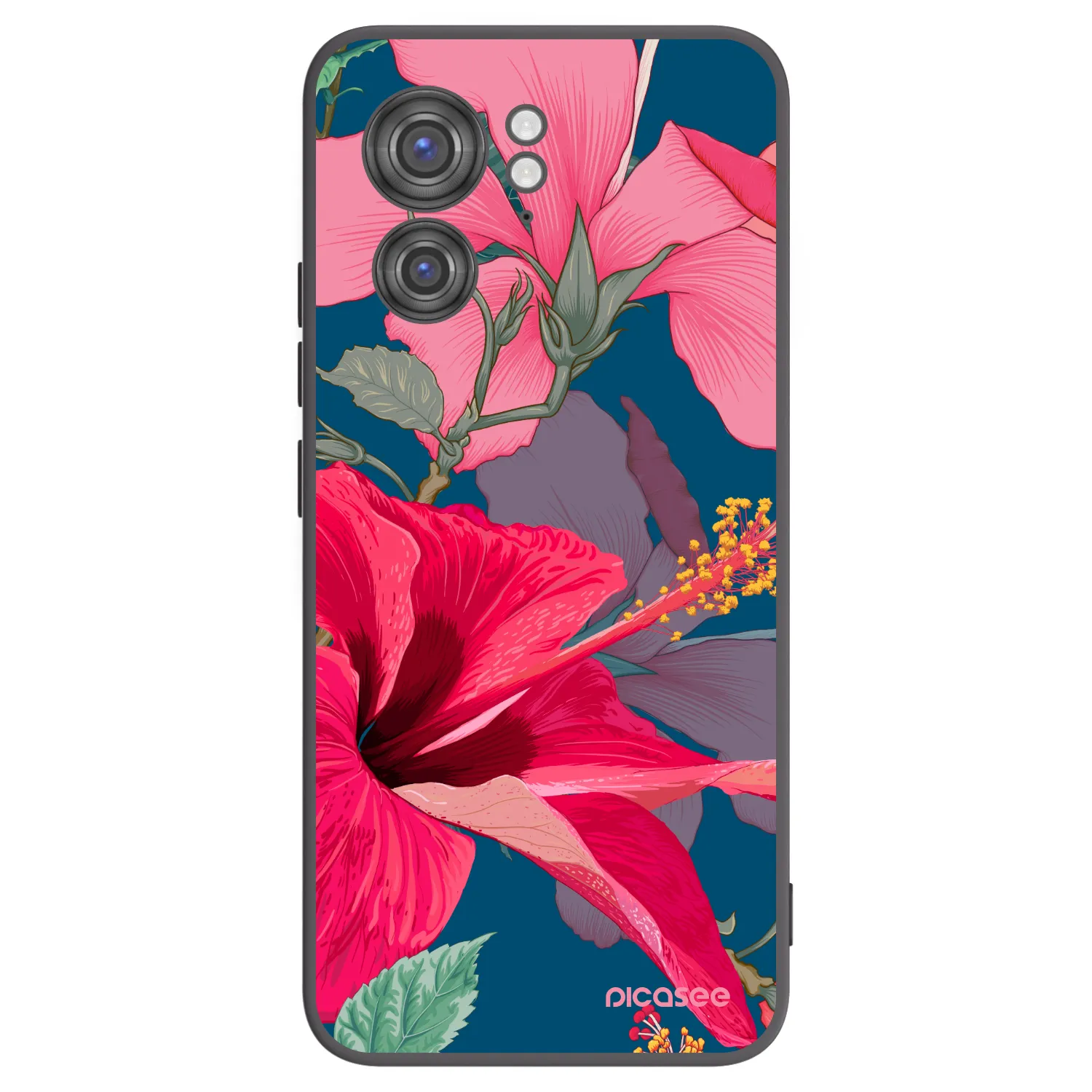 Picasee silikónový čierny obal pre Motorola Edge 40 - Hibiscus
