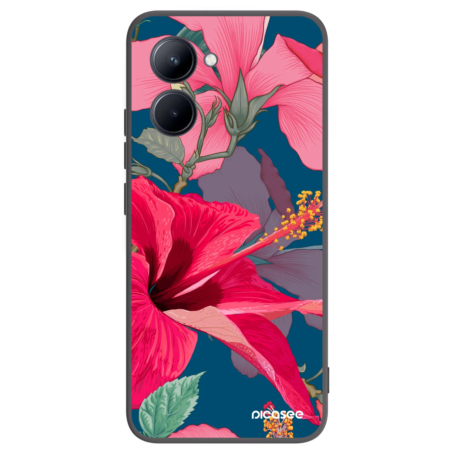 Picasee silikónový čierny obal pre Realme C33 (2023) - Hibiscus
