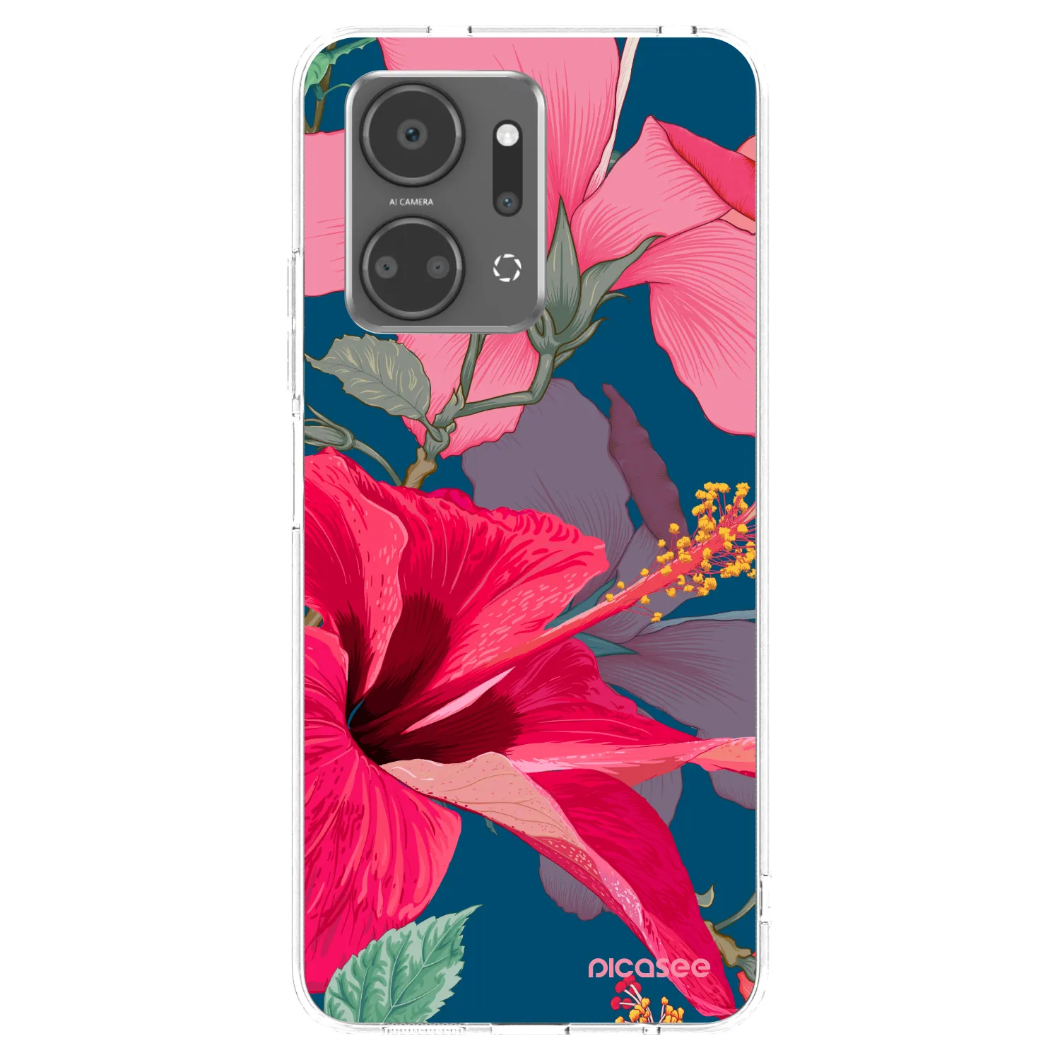 Picasee silikónový prehľadný obal pre Honor X7a - Hibiscus