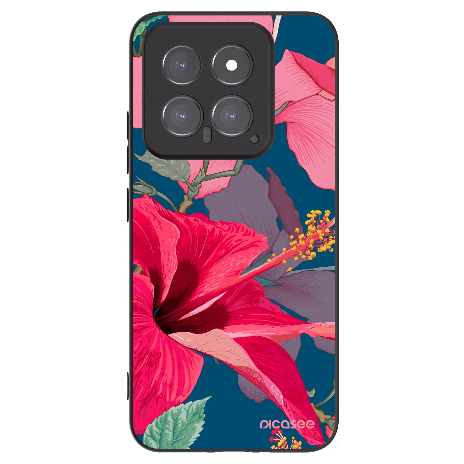 Picasee silikónový čierny obal pre Xiaomi 14 - Hibiscus