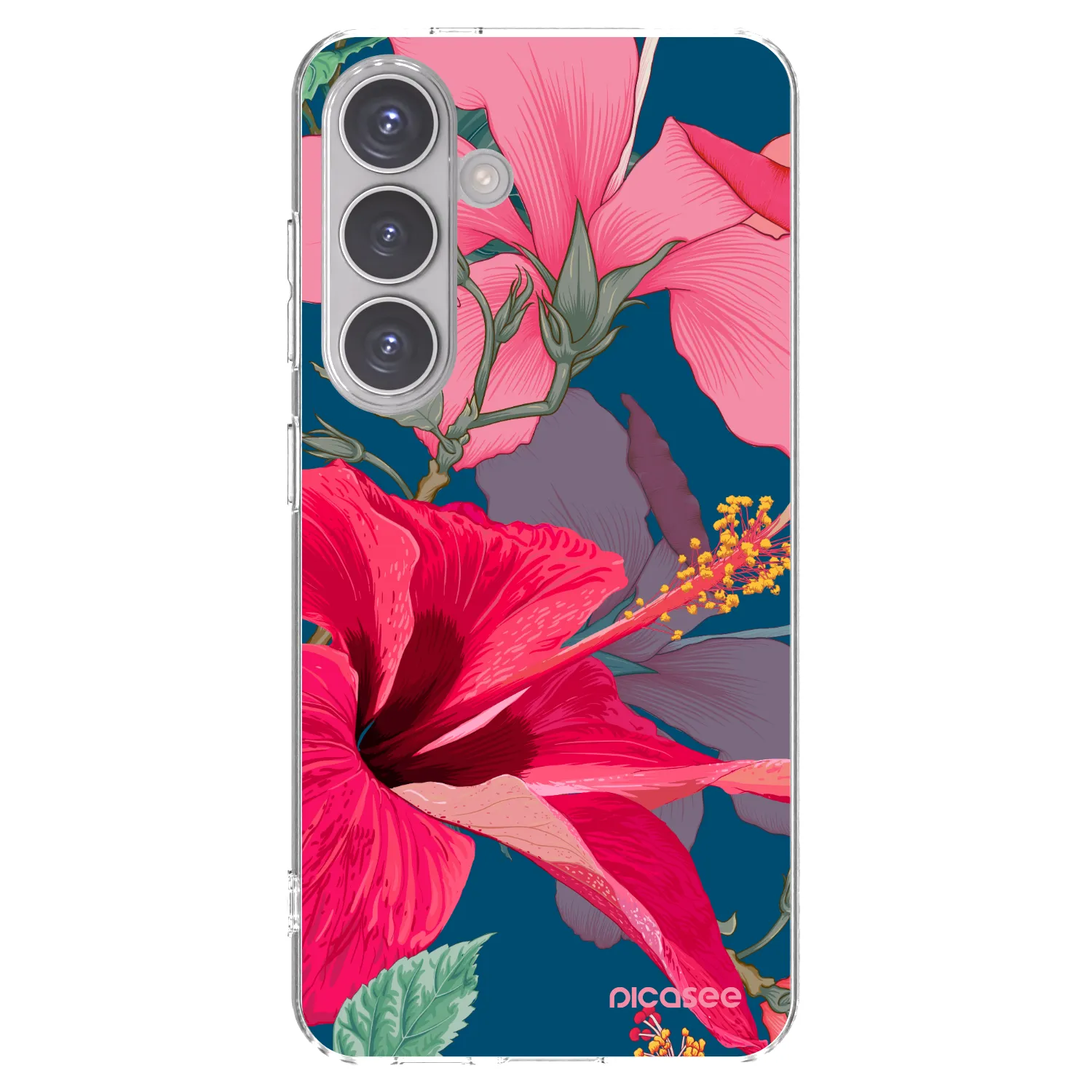Picasee silikónový prehľadný obal pre Samsung Galaxy S24 S921B 5G - Hibiscus
