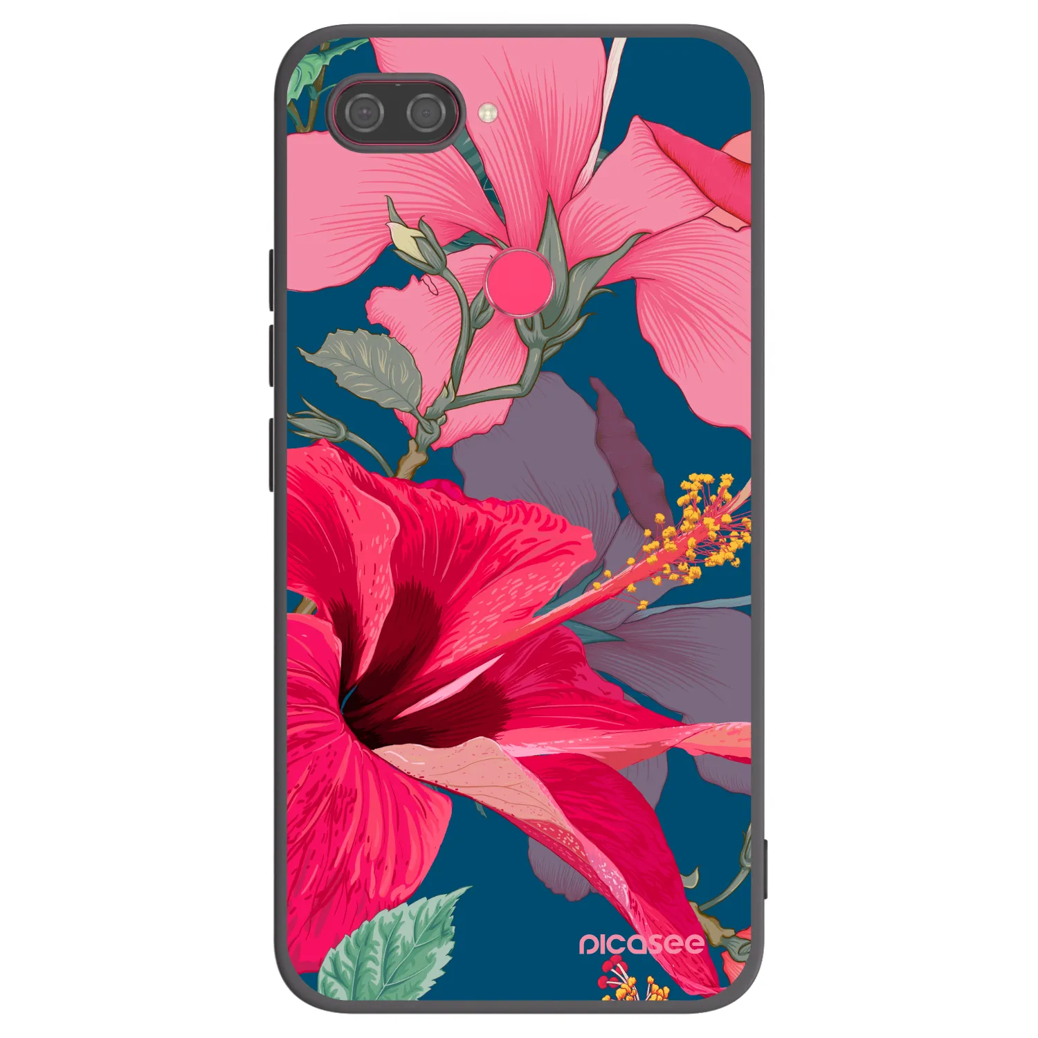 Picasee silikónový čierny obal pre Xiaomi Mi 8 Lite - Hibiscus