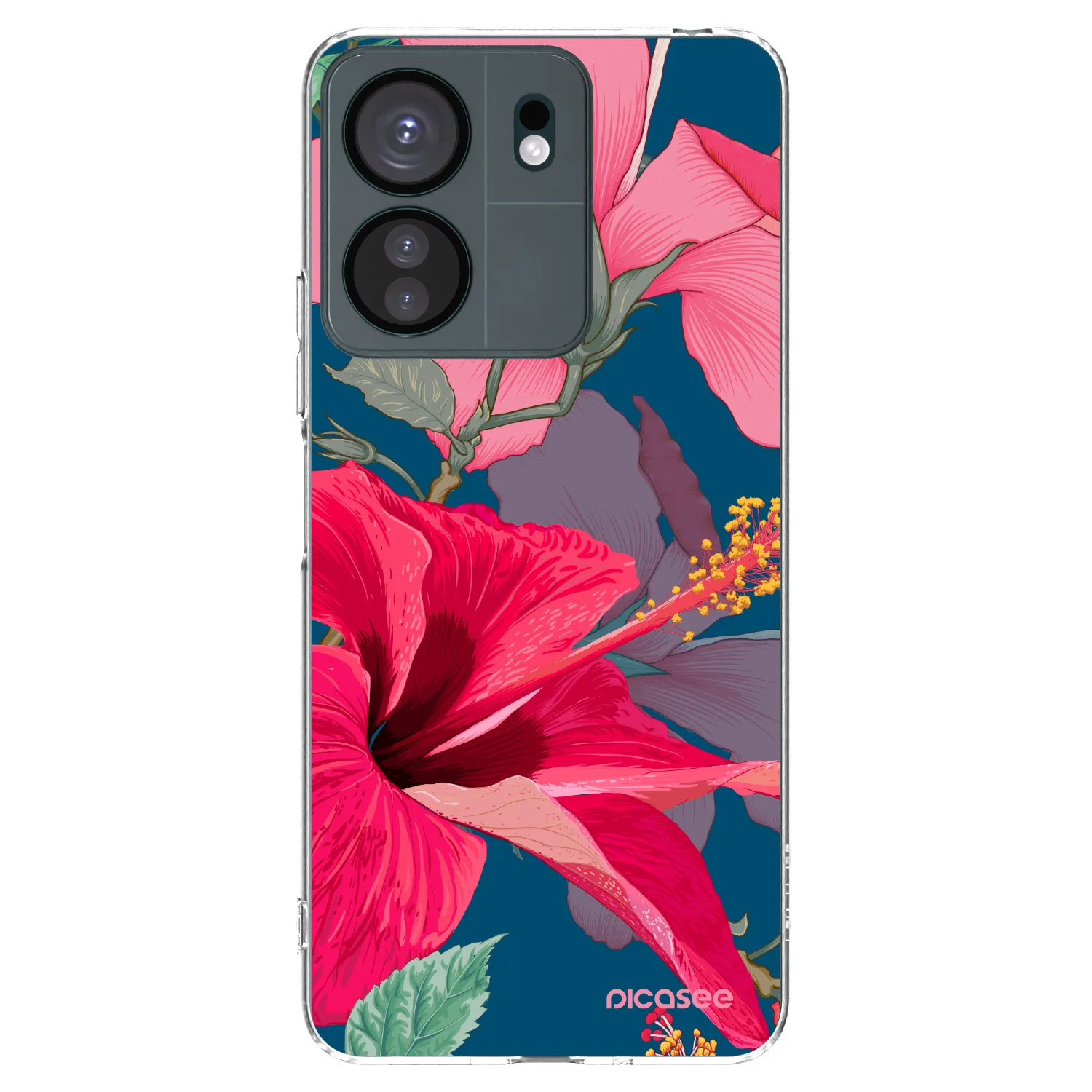 Picasee silikónový prehľadný obal pre Xiaomi Redmi 13C 4G - Hibiscus